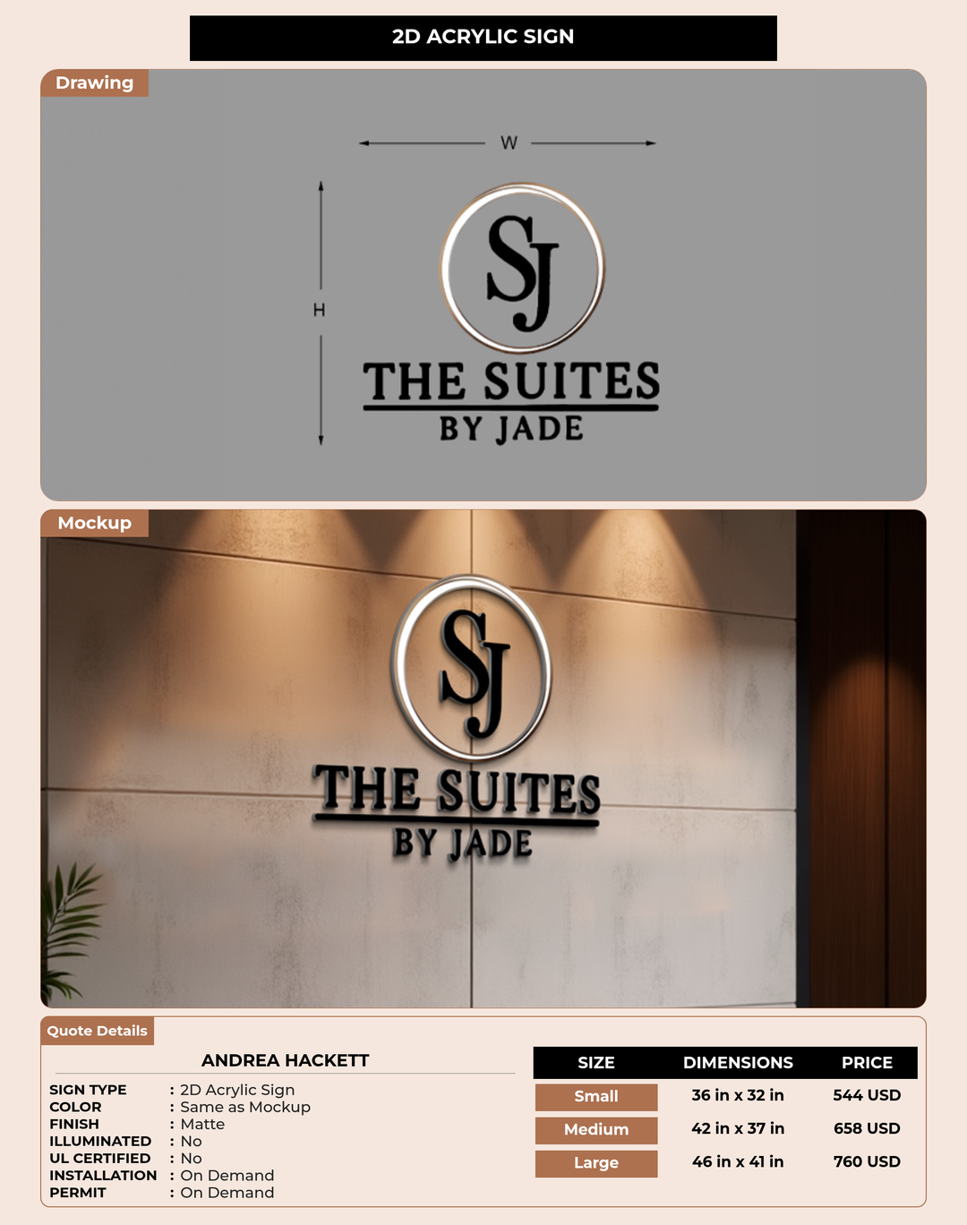 CUSTOM MOCKUP SIGN FOR Andrea Hackett