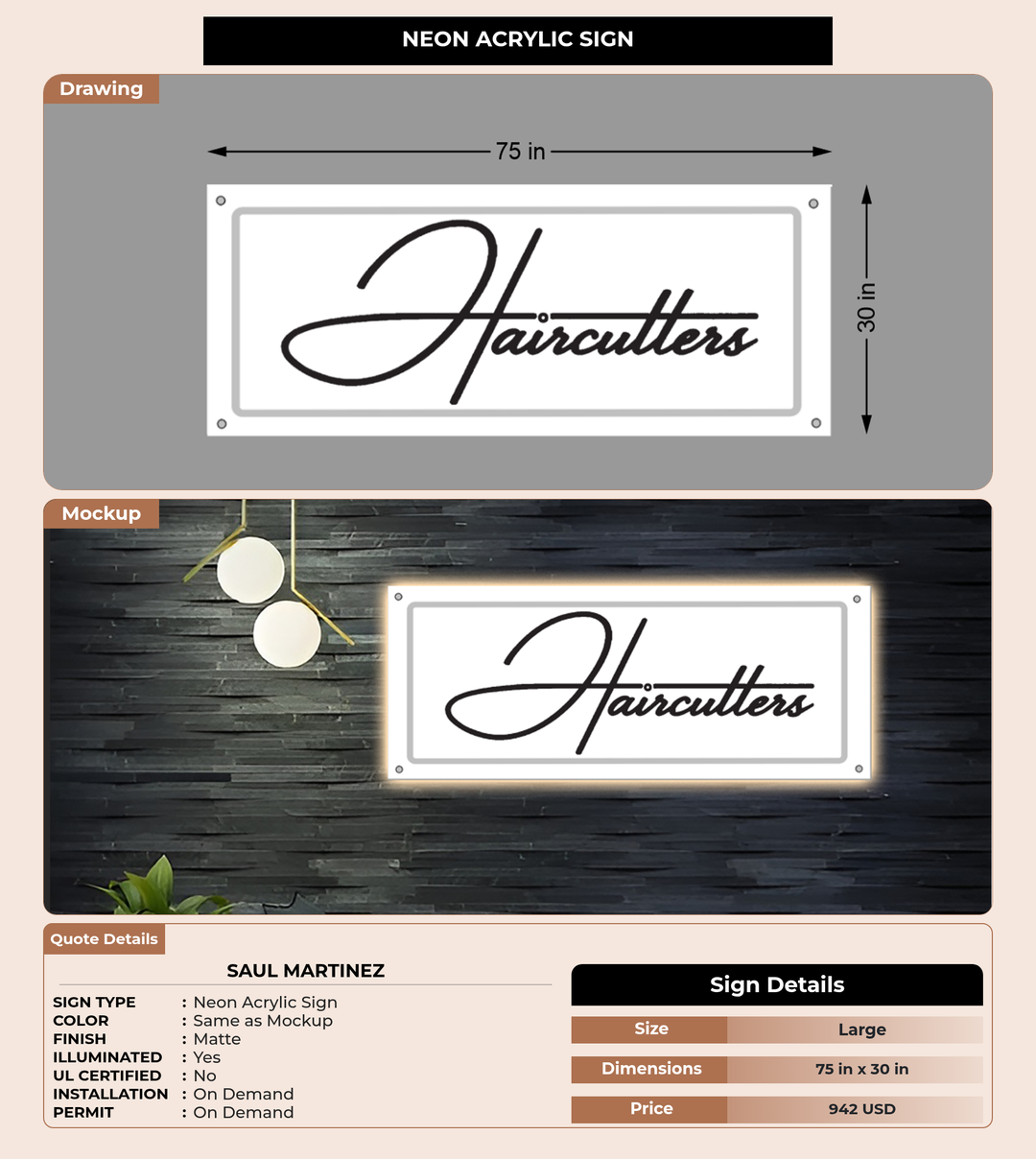 CUSTOM MOCKUP SIGN FOR Saul Martinez