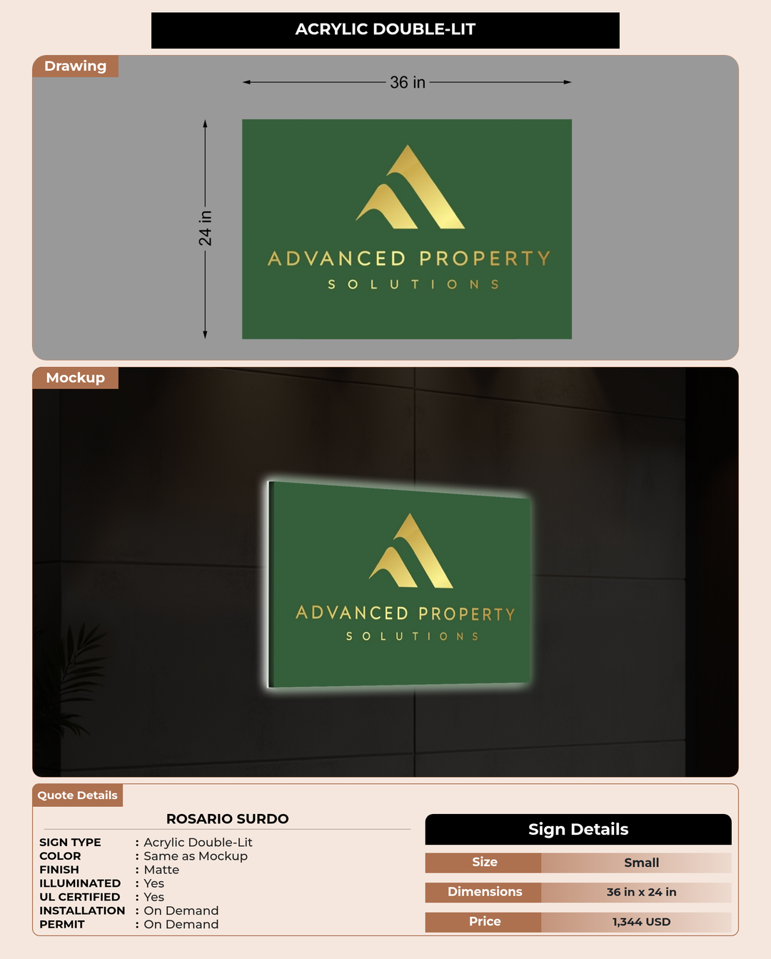 CUSTOM MOCKUP SIGN FOR Rosario Surdo