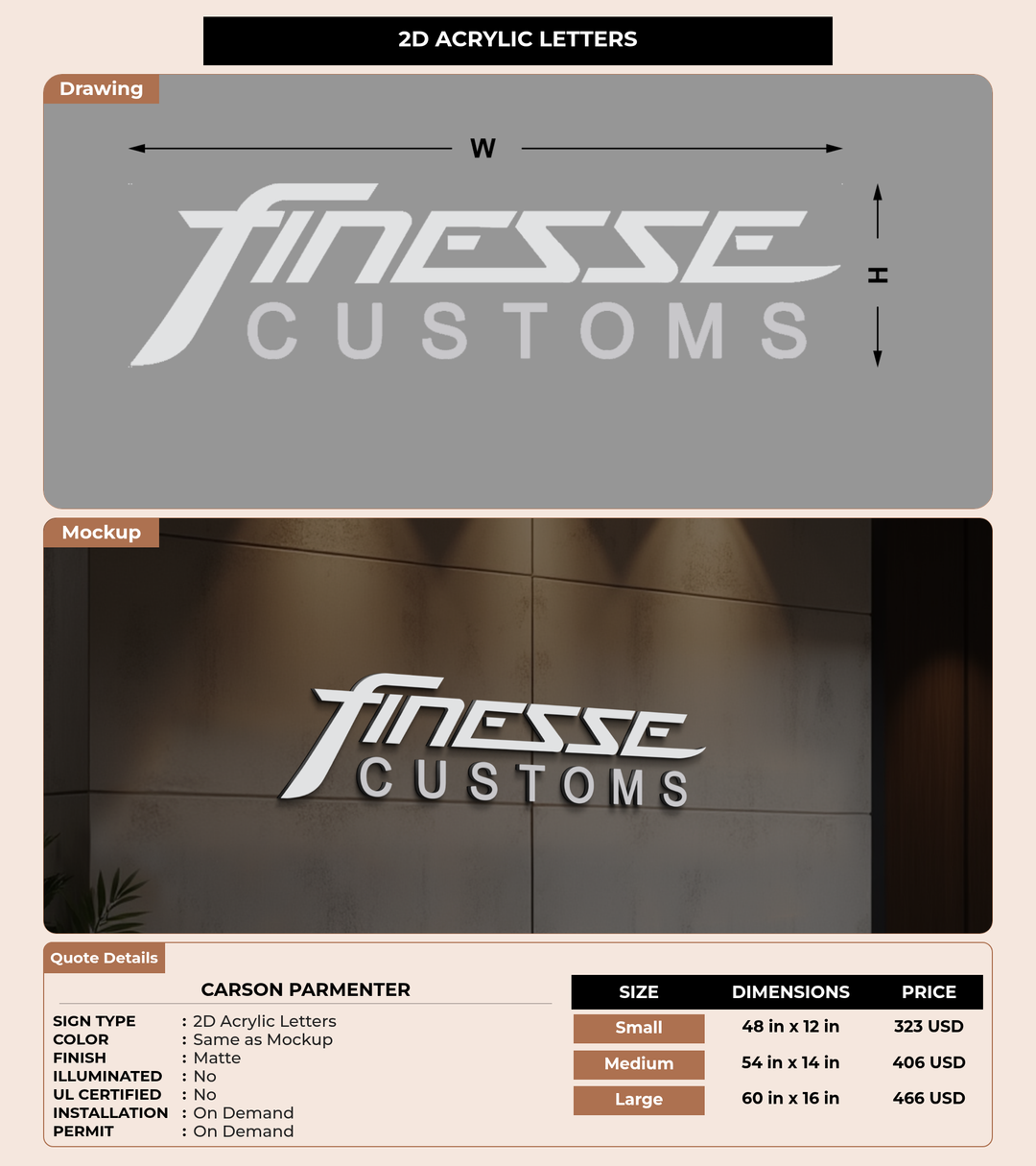 CUSTOM MOCKUP SIGN FOR Carson Parmenter