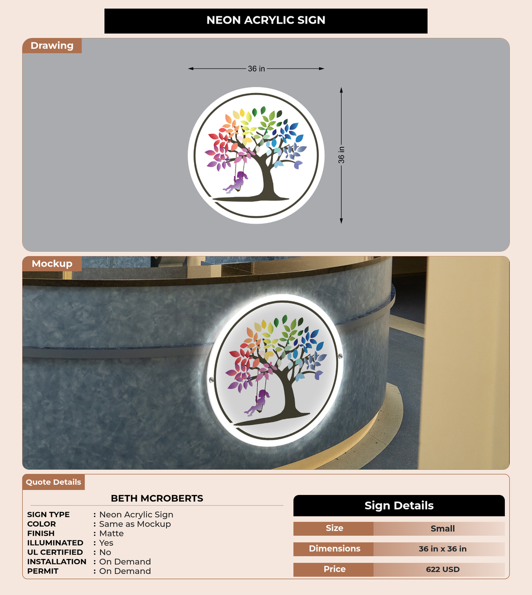 CUSTOM MOCKUP SIGN FOR Beth McRoberts