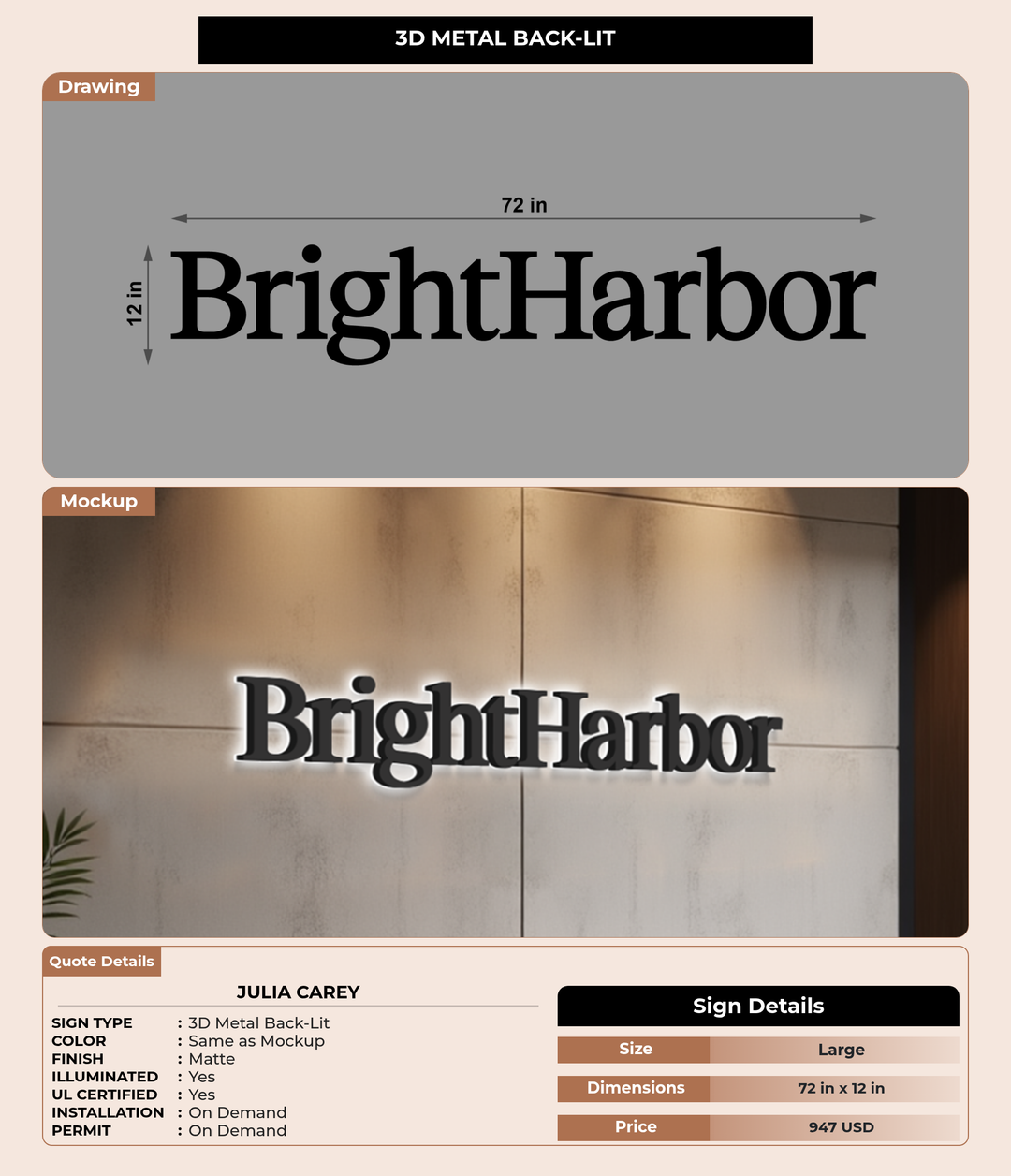 CUSTOM MOCKUP SIGN FOR Julia Carey