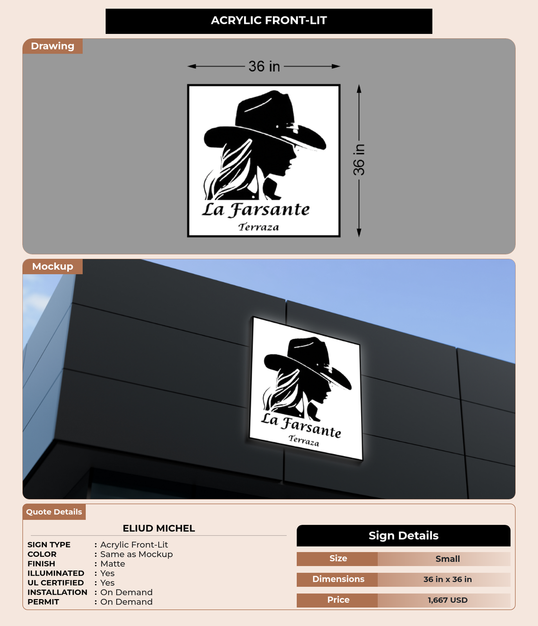 CUSTOM MOCKUP SIGN FOR Eliud Michel