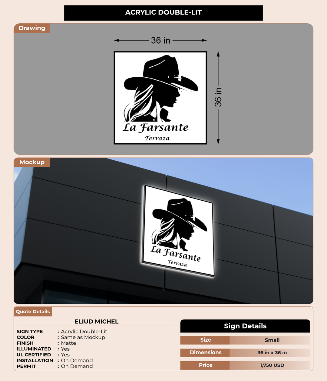 CUSTOM MOCKUP SIGN FOR Eliud Michel