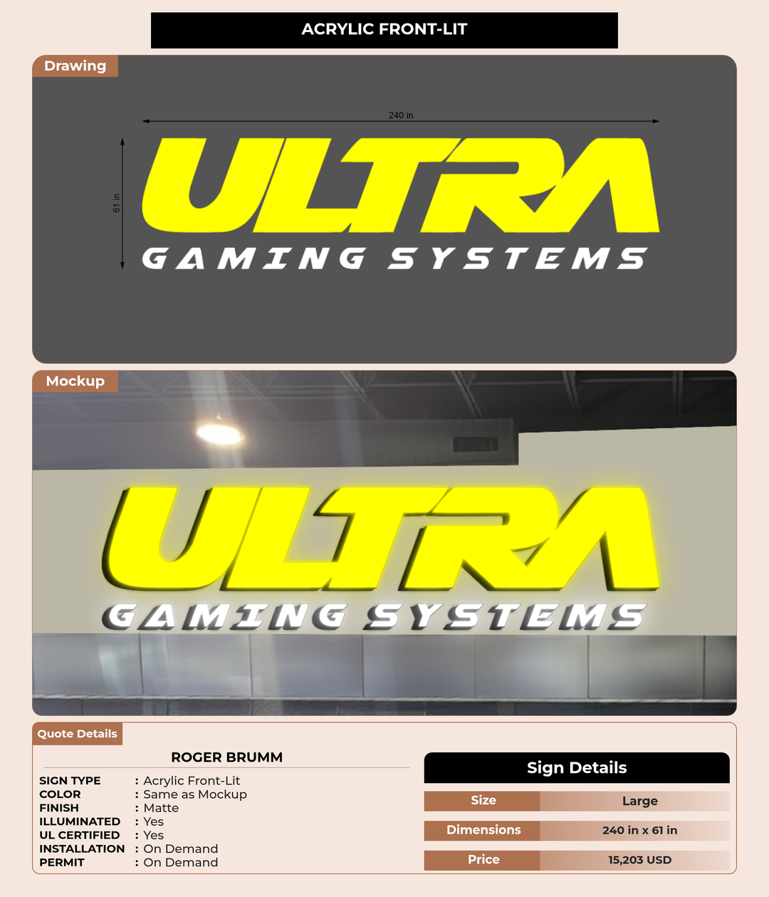 CUSTOM MOCKUP SIGN FOR Roger Brumm