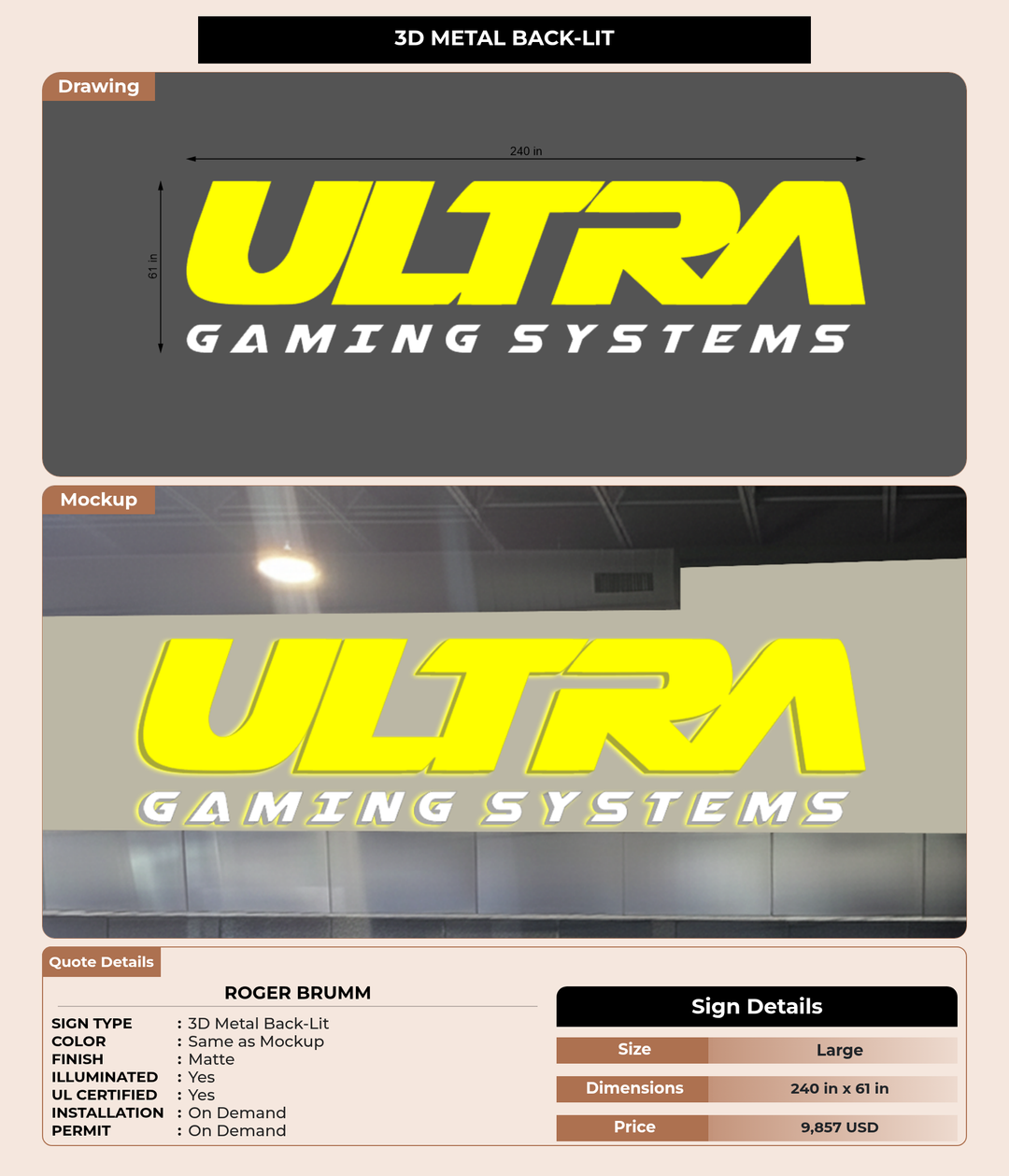 CUSTOM MOCKUP SIGN FOR Roger Brumm