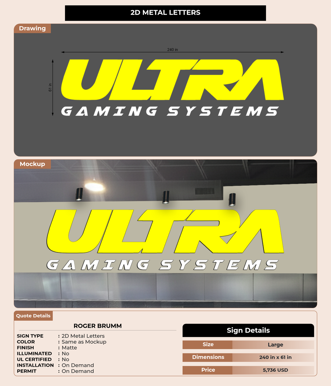 CUSTOM MOCKUP SIGN FOR Roger Brumm