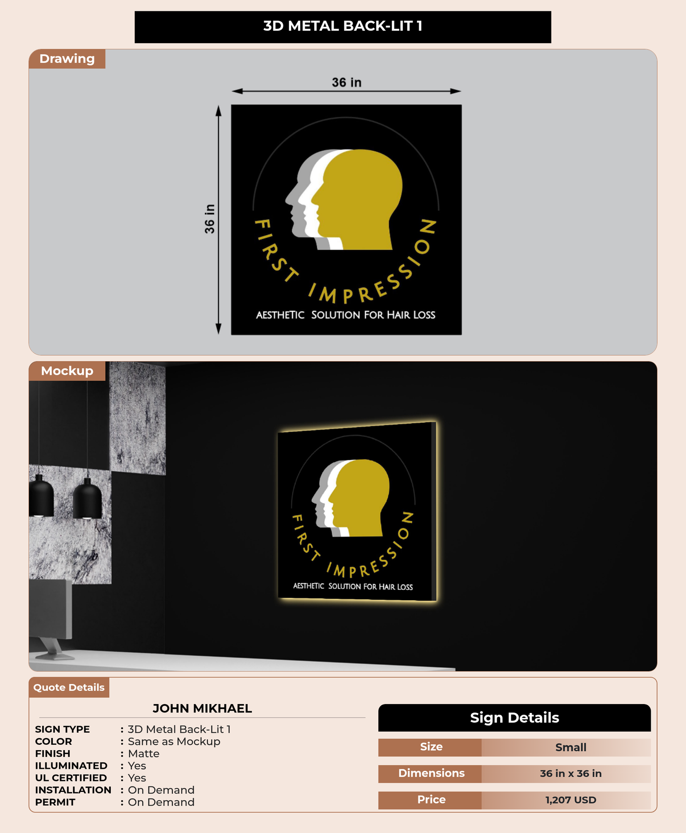 CUSTOM MOCKUP SIGN FOR John Mikhael