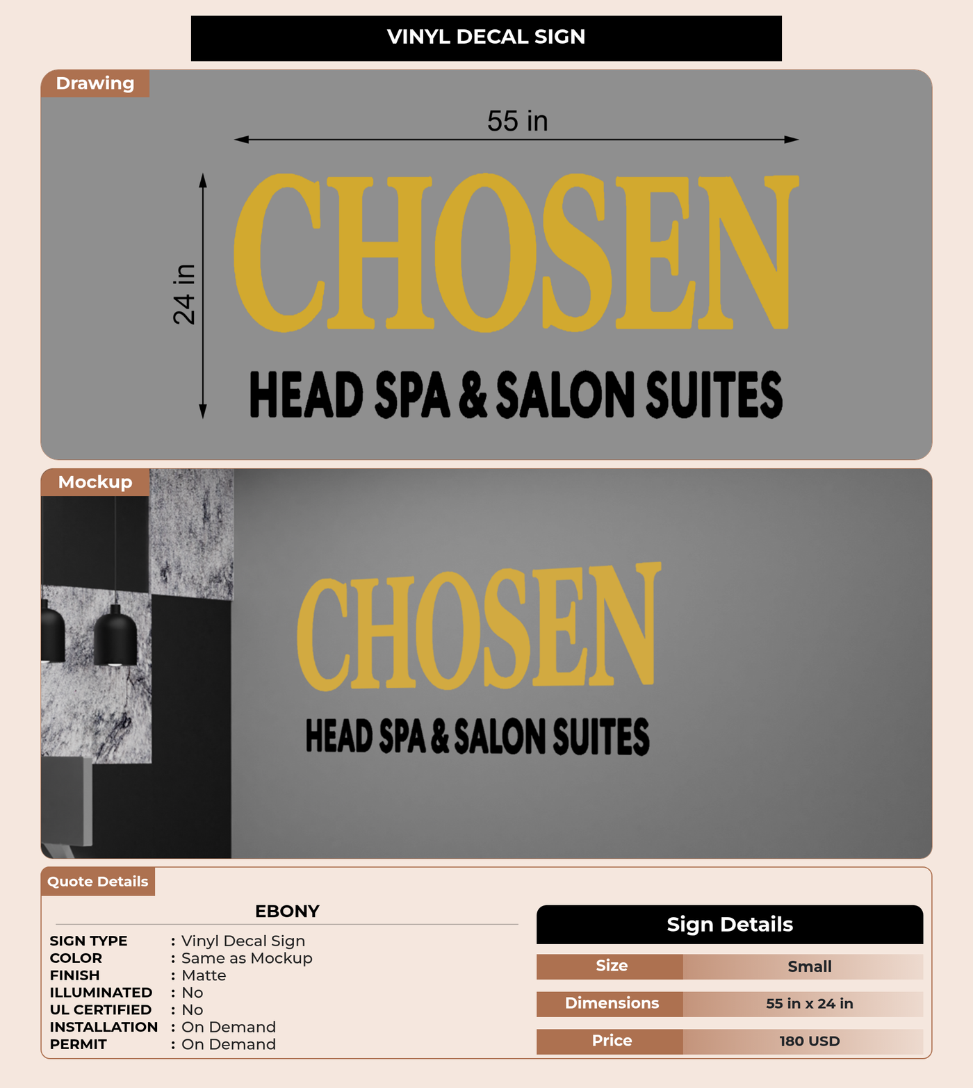 CUSTOM MOCKUP SIGN FOR Ebony