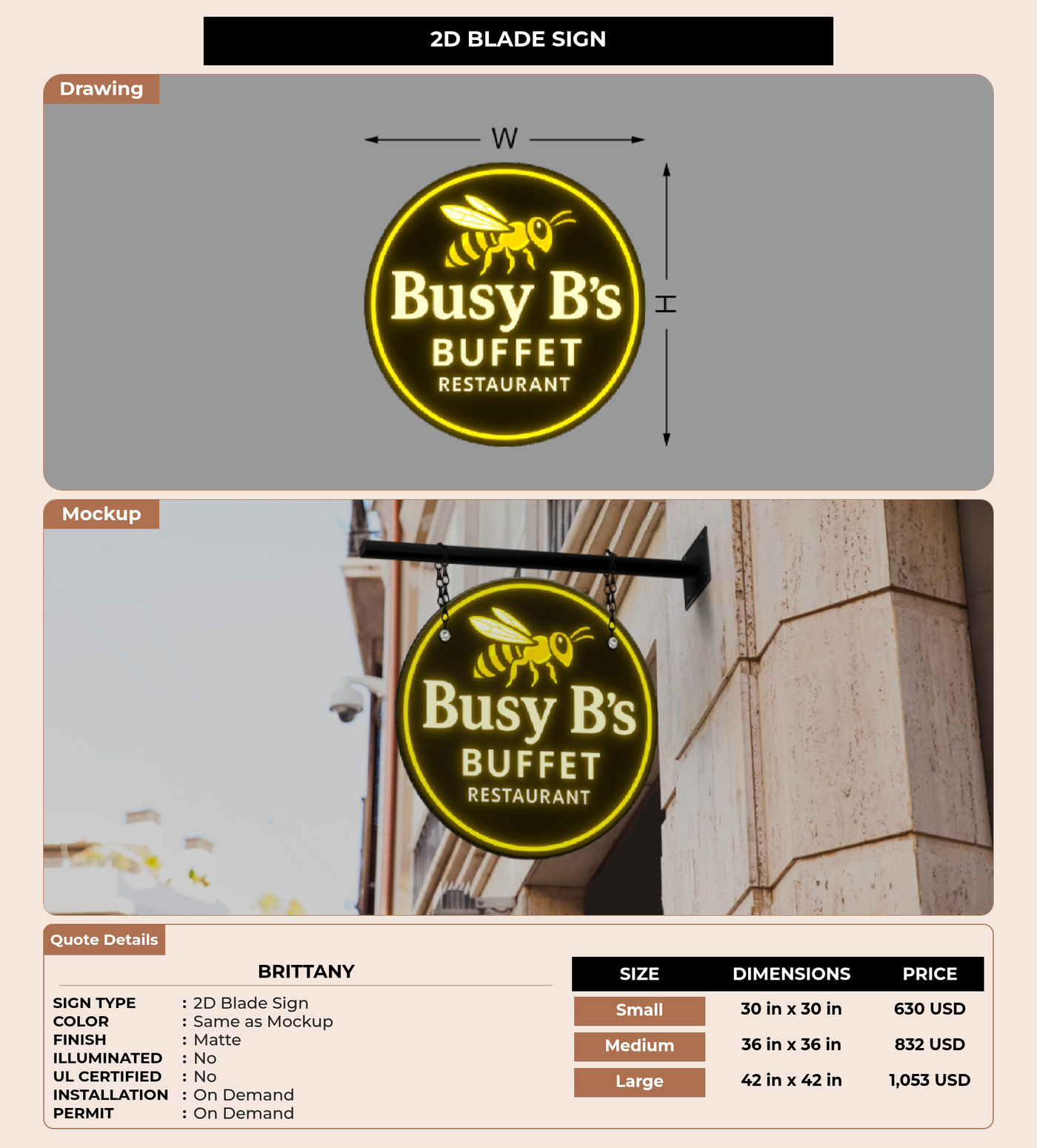 CUSTOM MOCKUP SIGN FOR Brittany