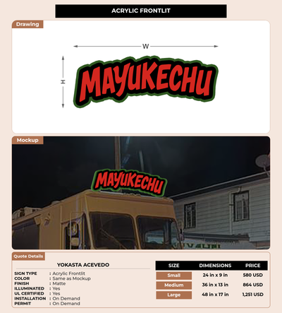 CUSTOM MOCKUP SIGN FOR Yokasta acevedo