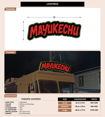 CUSTOM MOCKUP SIGN FOR Yokasta acevedo