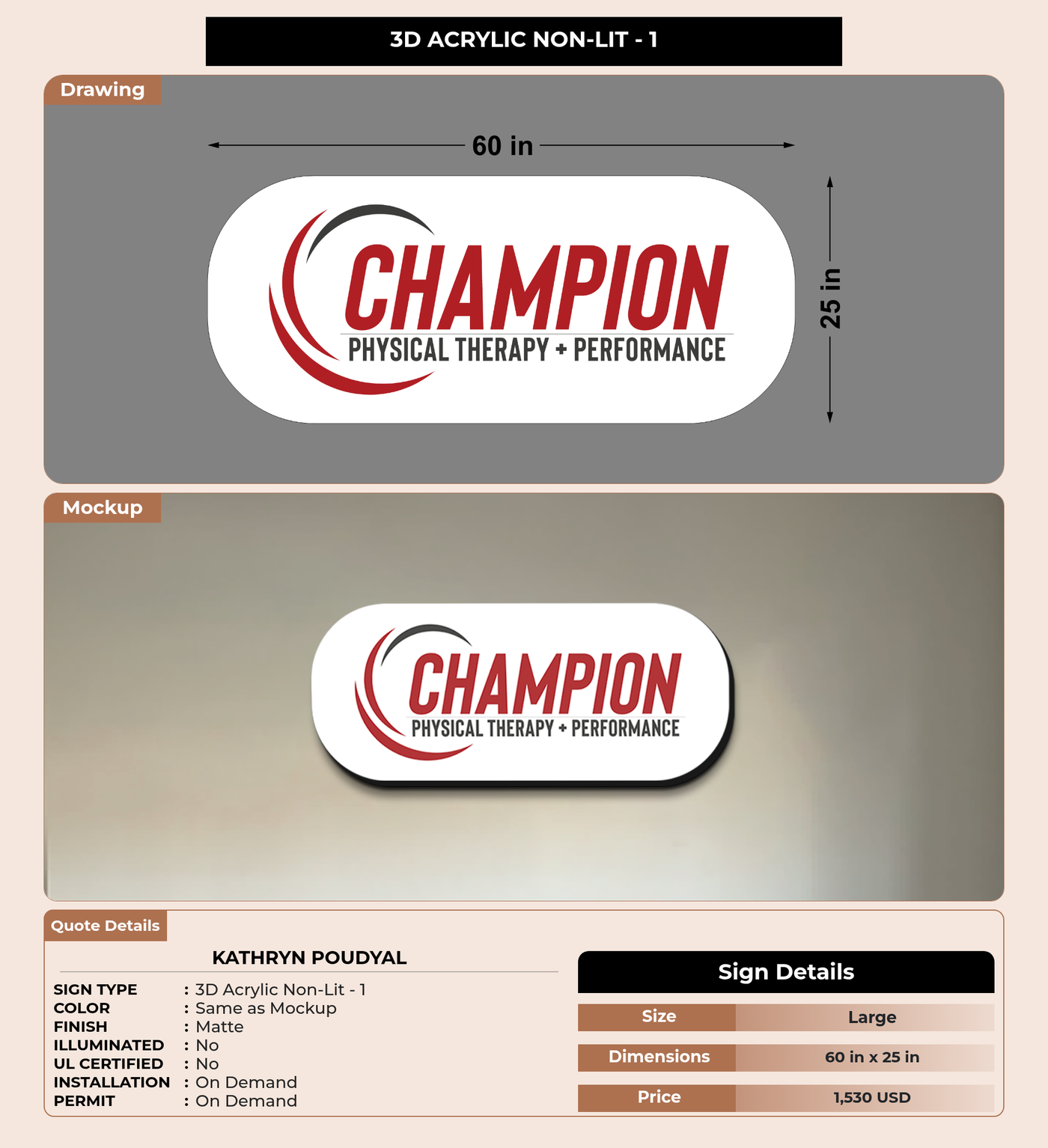 CUSTOM MOCKUP SIGN FOR Kathryn Poudyal