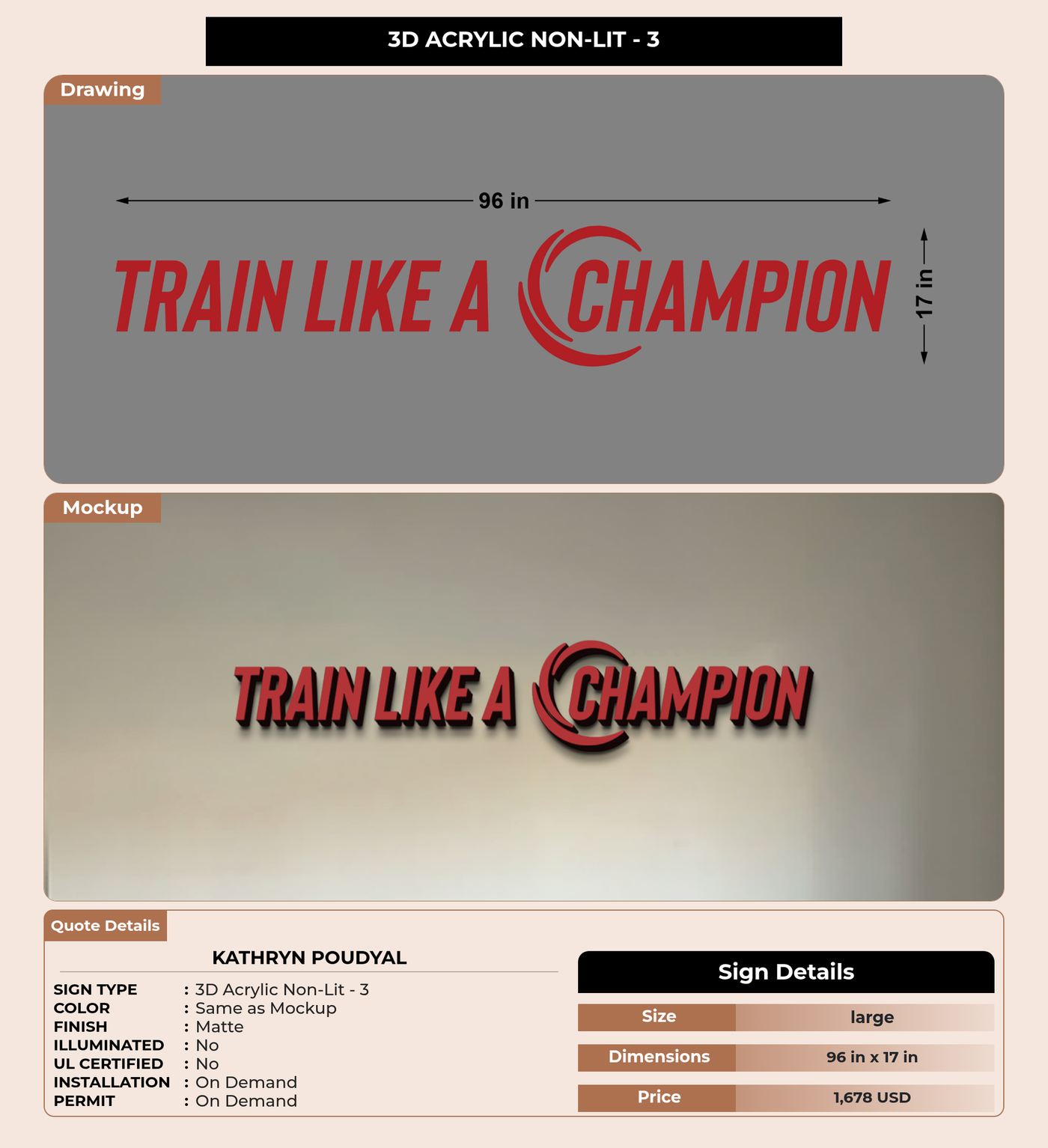 CUSTOM MOCKUP SIGN FOR Kathryn Poudyal