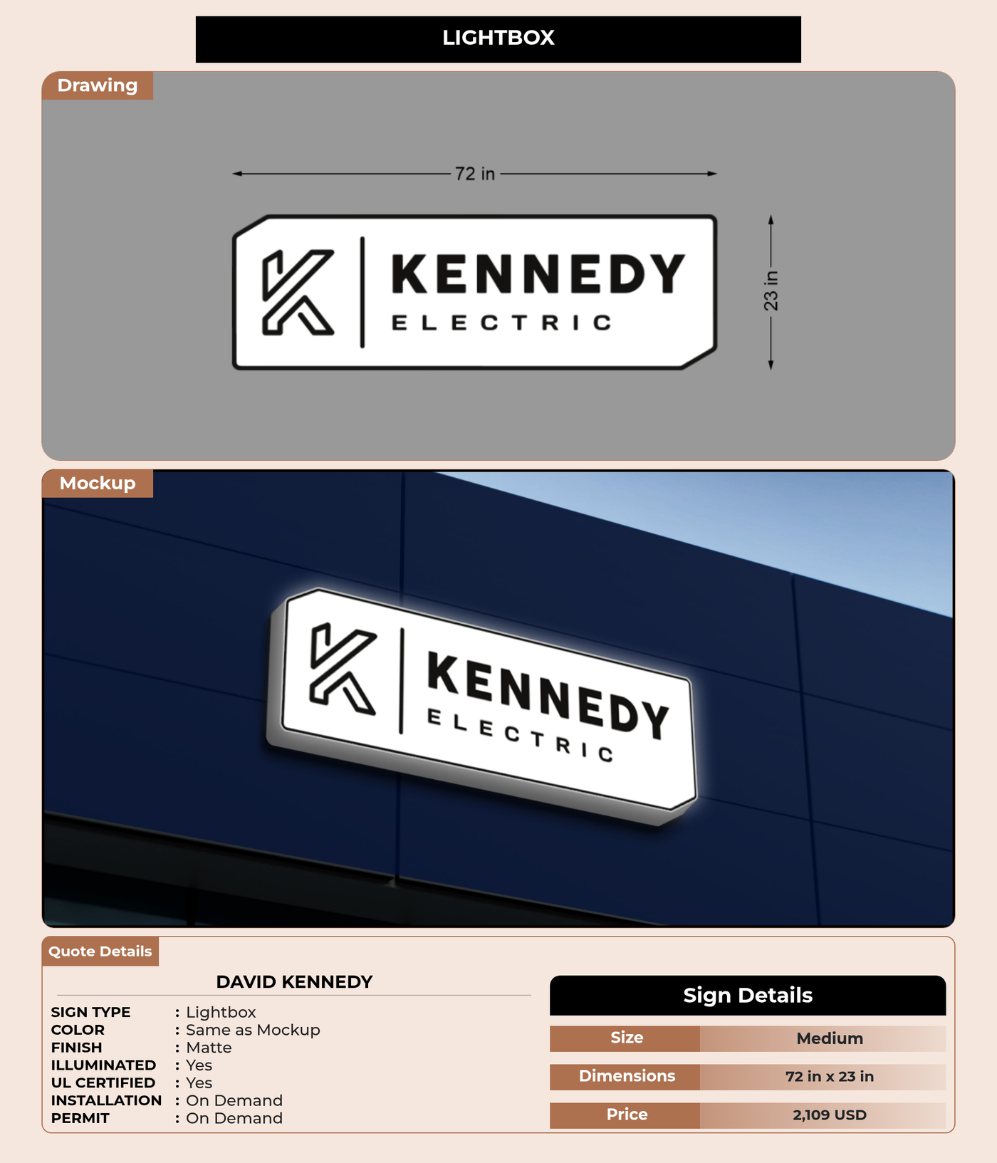 CUSTOM MOCKUP SIGN FOR David Kennedy
