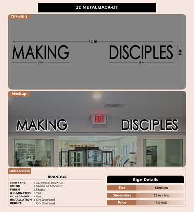 CUSTOM MOCKUP SIGN FOR Brandon