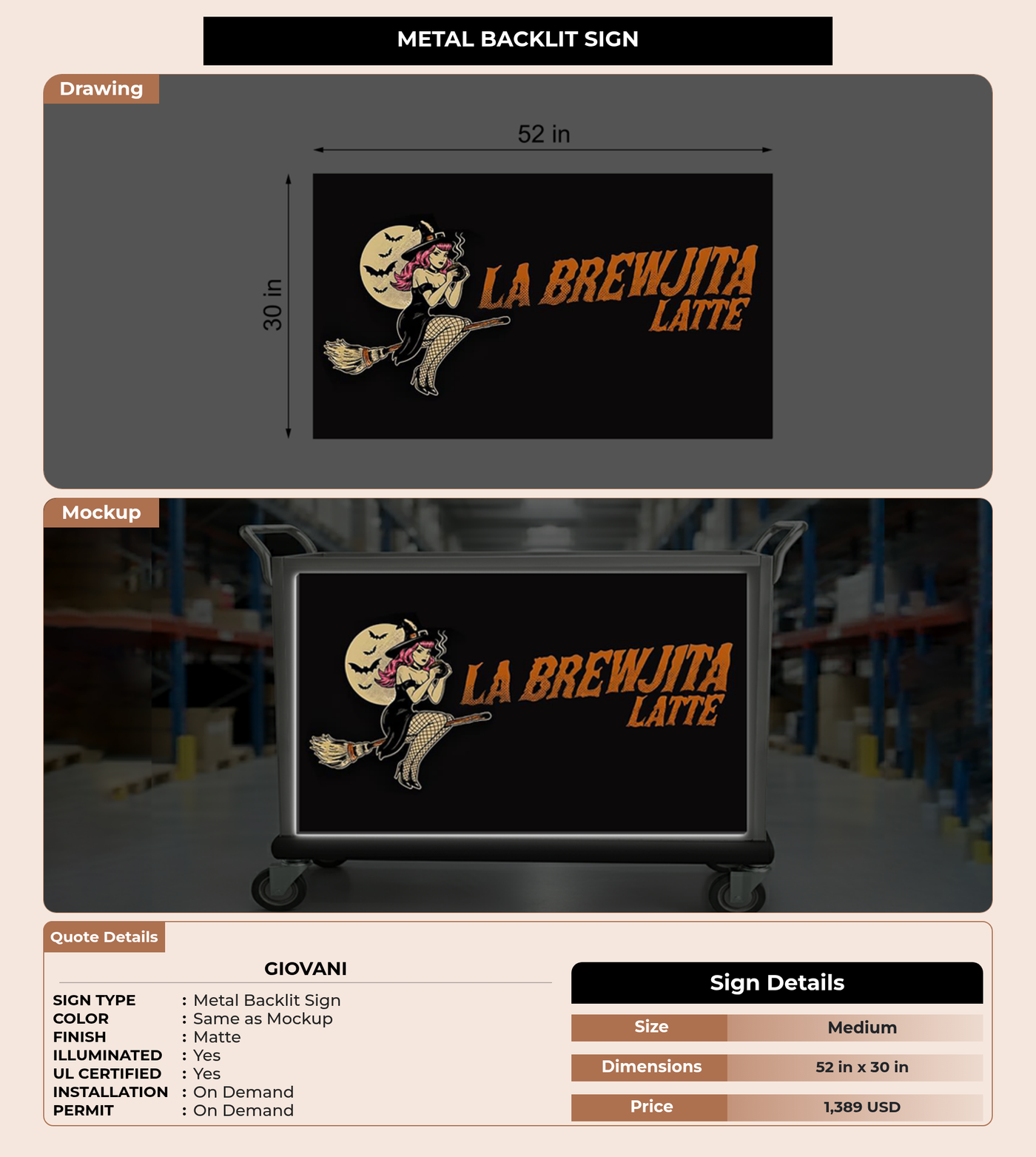 CUSTOM MOCKUP SIGN FOR Giovani