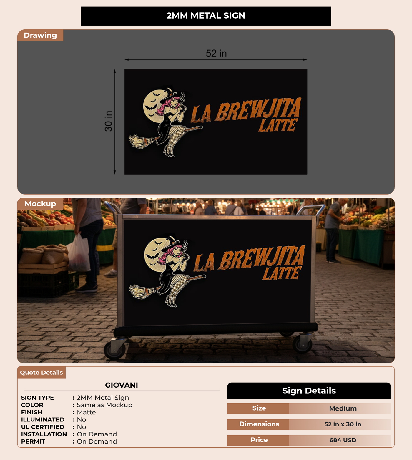 CUSTOM MOCKUP SIGN FOR Giovani