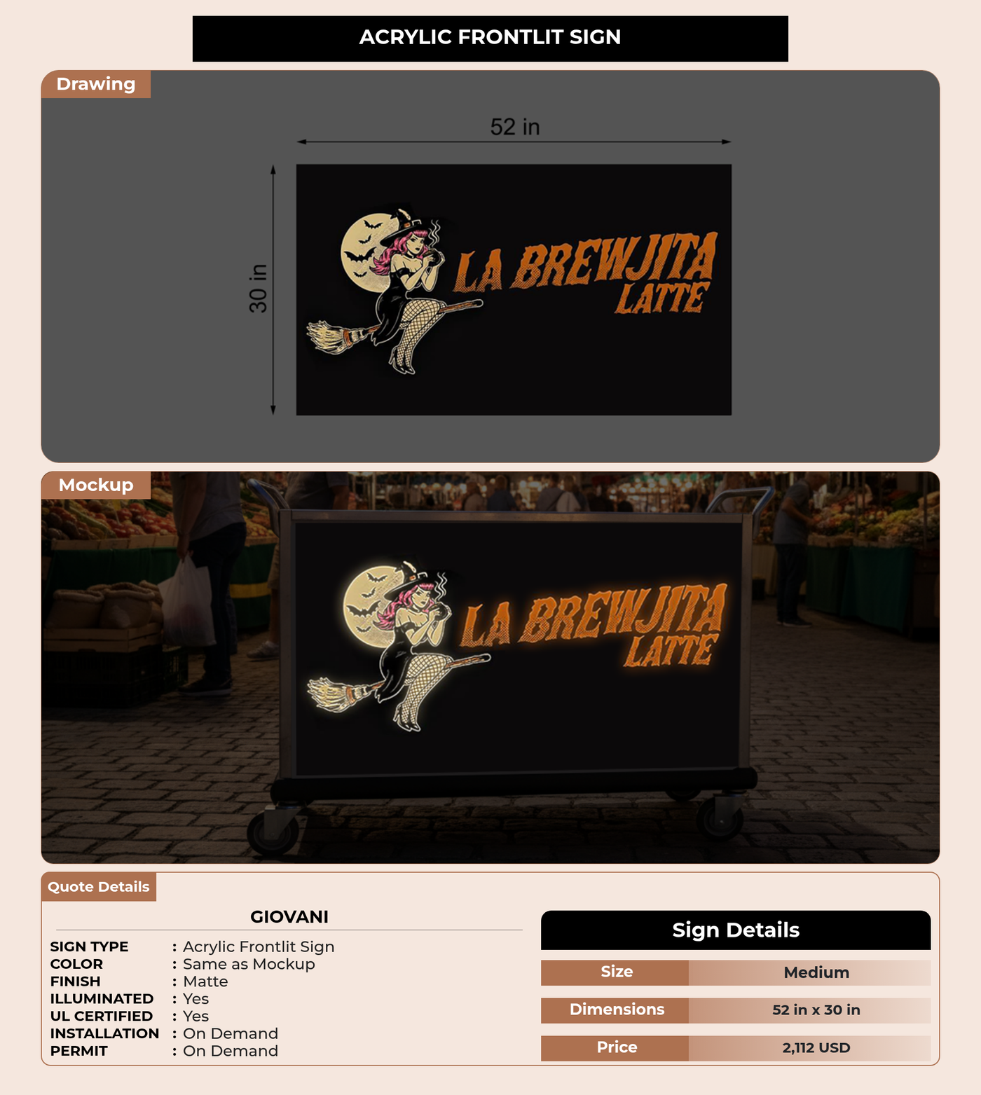 CUSTOM MOCKUP SIGN FOR Giovani