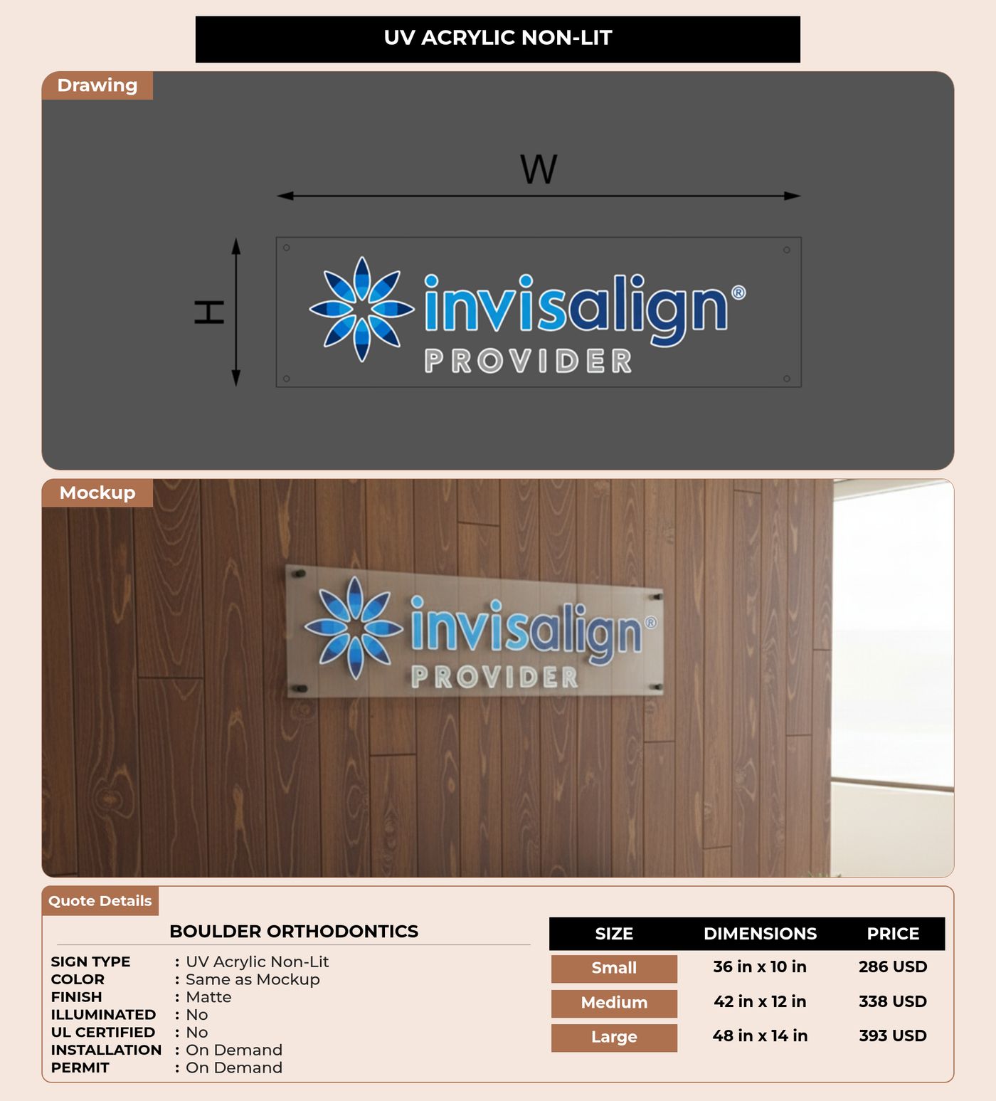 CUSTOM MOCKUP SIGN FOR Boulder Orthodontics