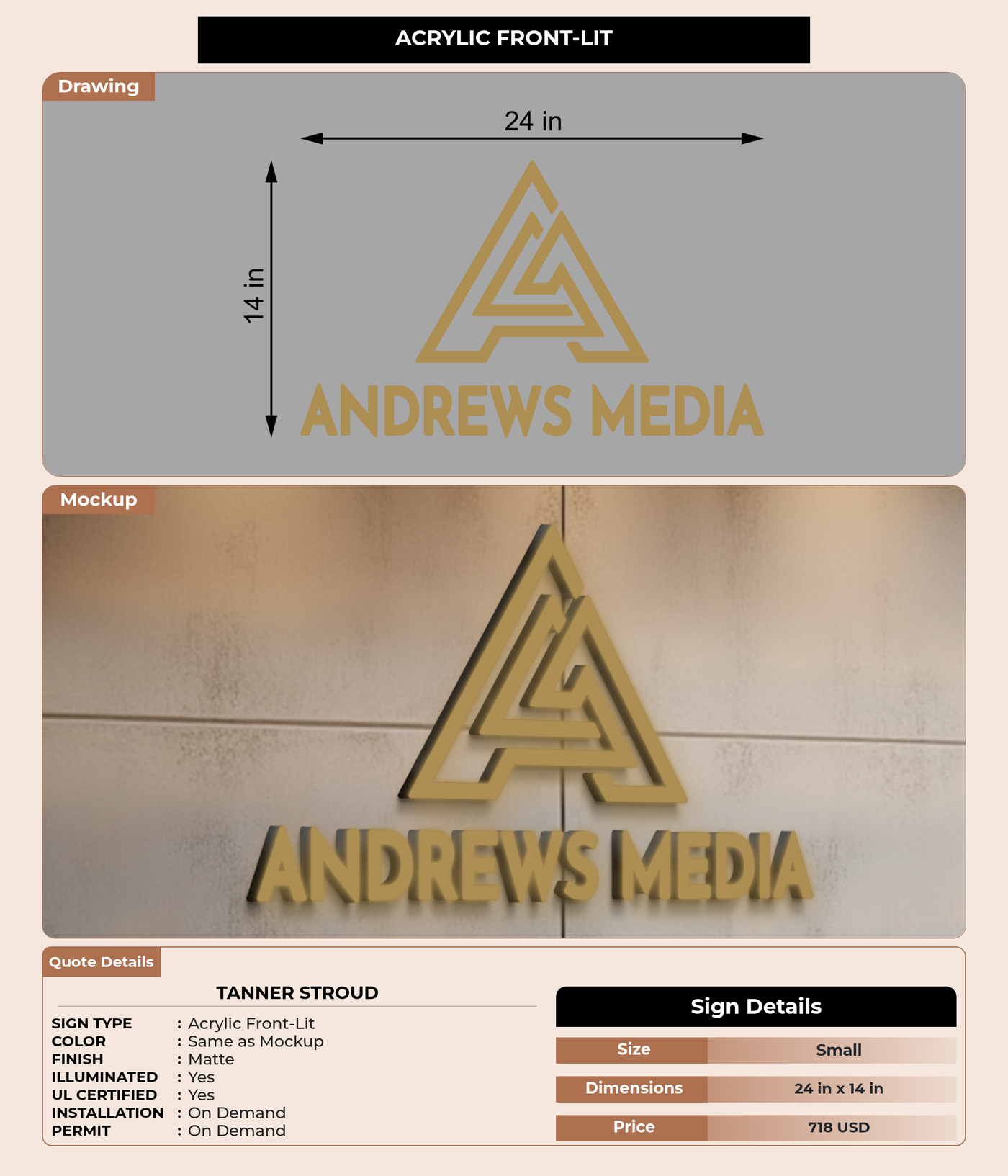 CUSTOM MOCKUP SIGN FOR Tanner Stroud