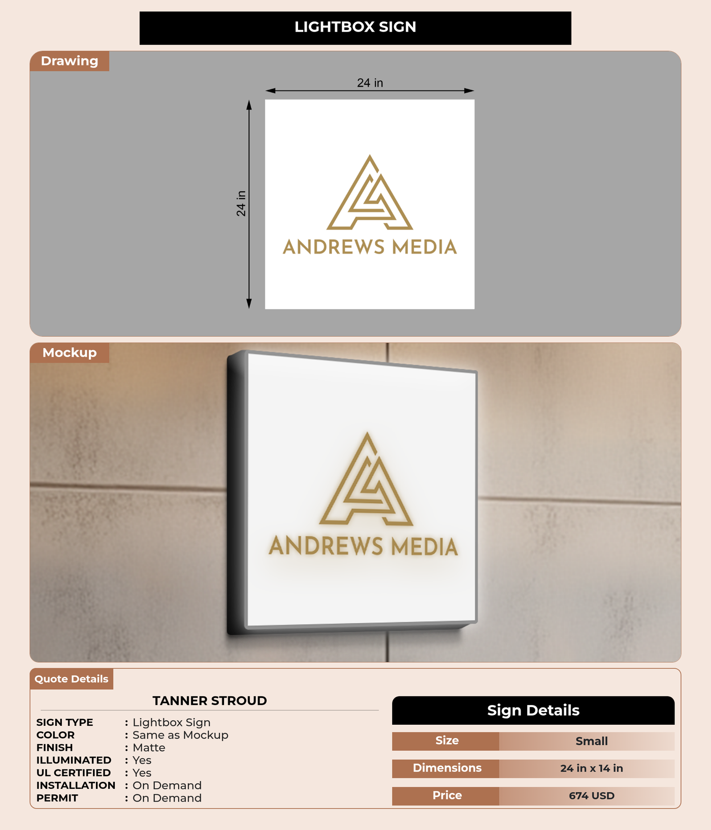 CUSTOM MOCKUP SIGN FOR Tanner Stroud