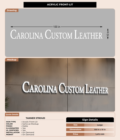 CUSTOM MOCKUP SIGN FOR Tanner Stroud