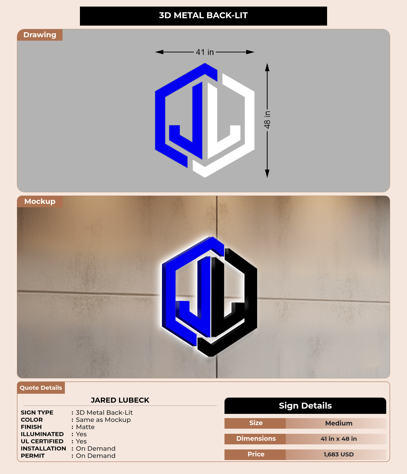 CUSTOM MOCKUP SIGN FOR Jared Lubeck