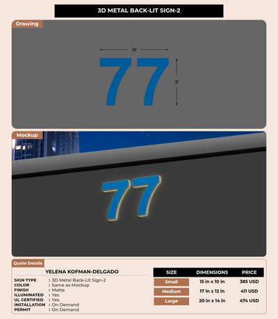 CUSTOM MOCKUP SIGN FOR Yelena Kofman-Delgado