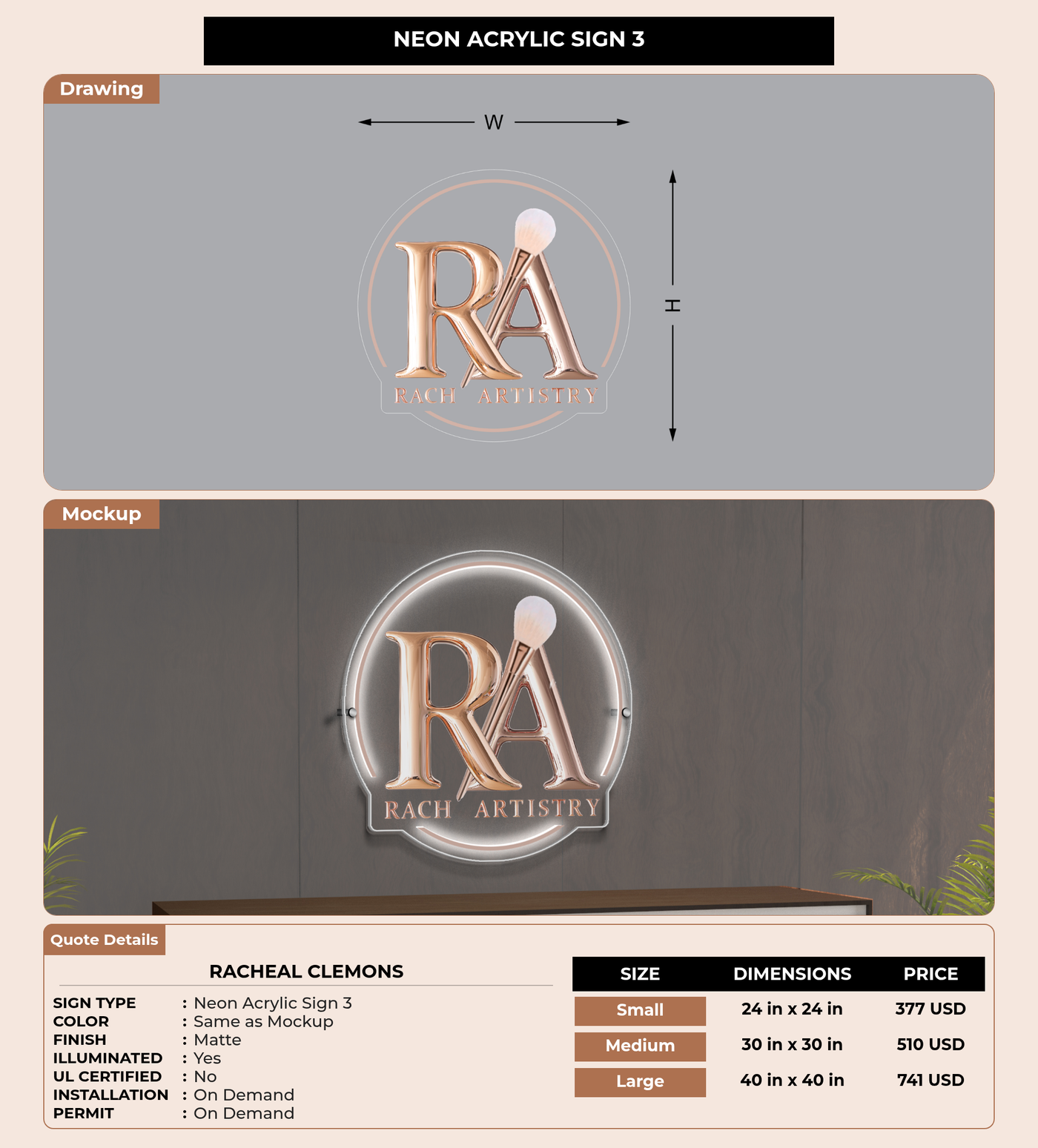 CUSTOM MOCKUP SIGN FOR Racheal Clemons
