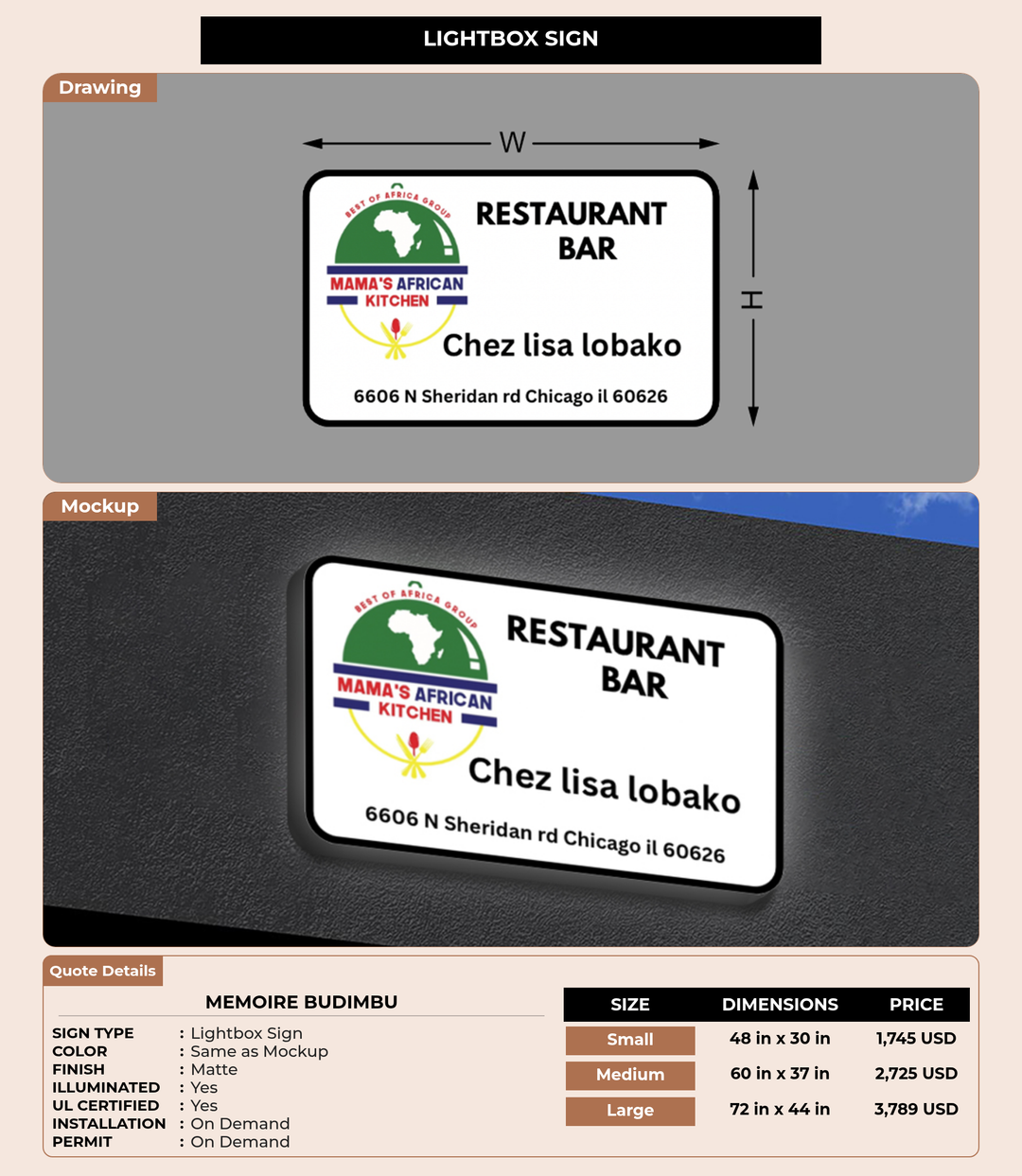 CUSTOM MOCKUP SIGN FOR Memoire Budimbu