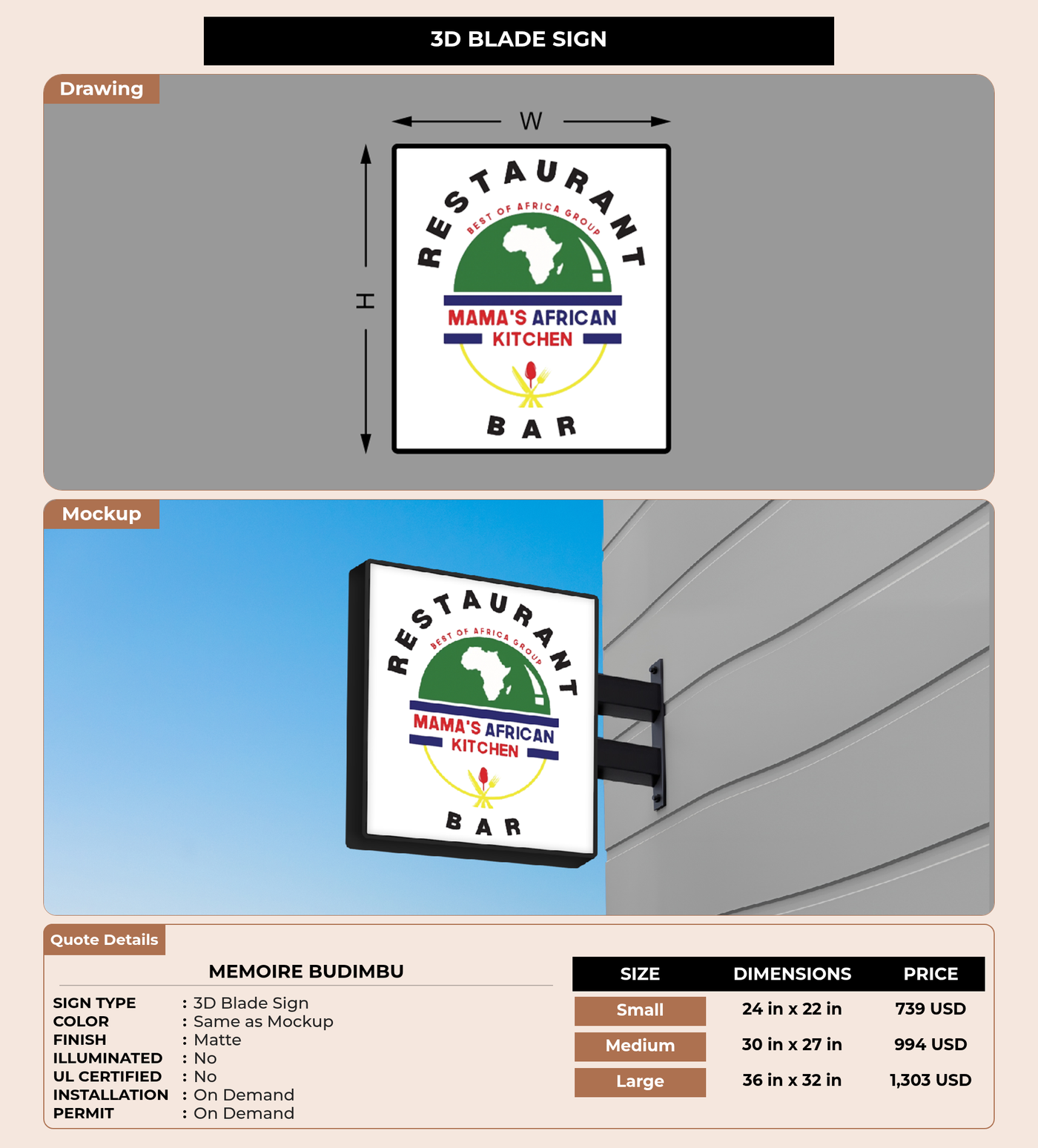 CUSTOM MOCKUP SIGN FOR Memoire Budimbu