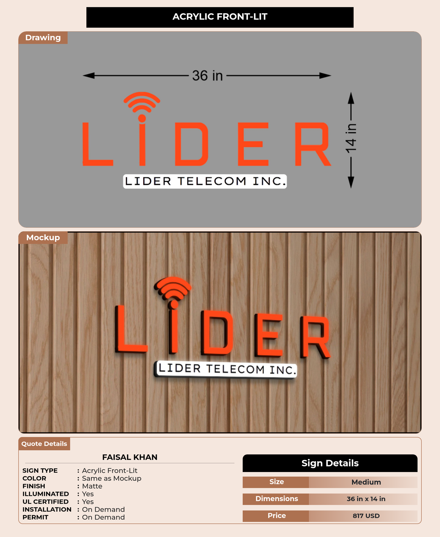 CUSTOM MOCKUP SIGN FOR Faisal Khan