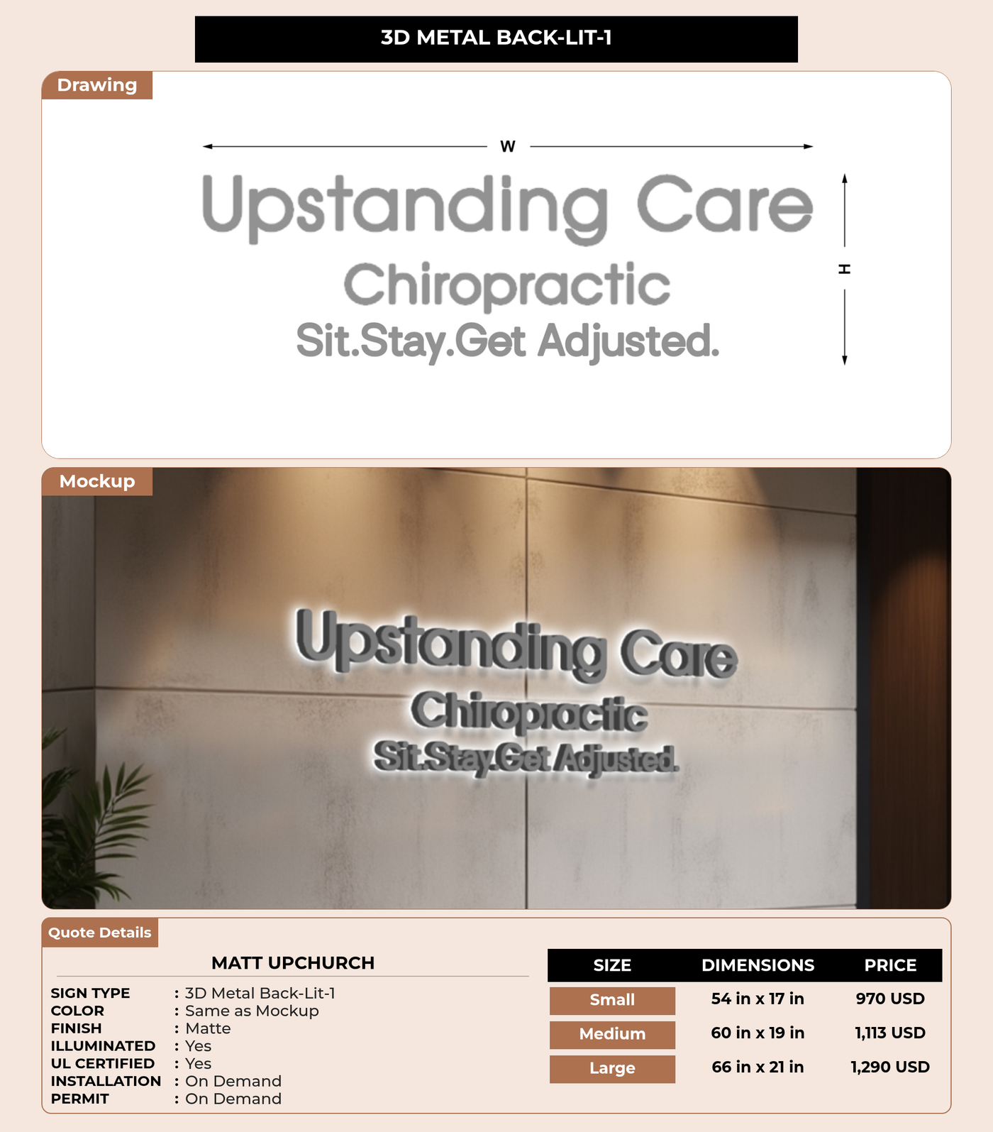 CUSTOM MOCKUP SIGN FOR Matt Upchurch