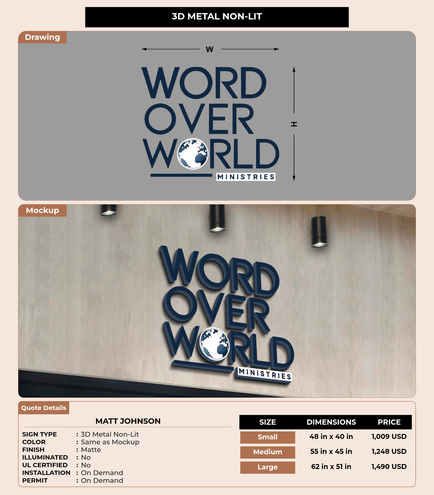 CUSTOM MOCKUP SIGN FOR Matt Johnson