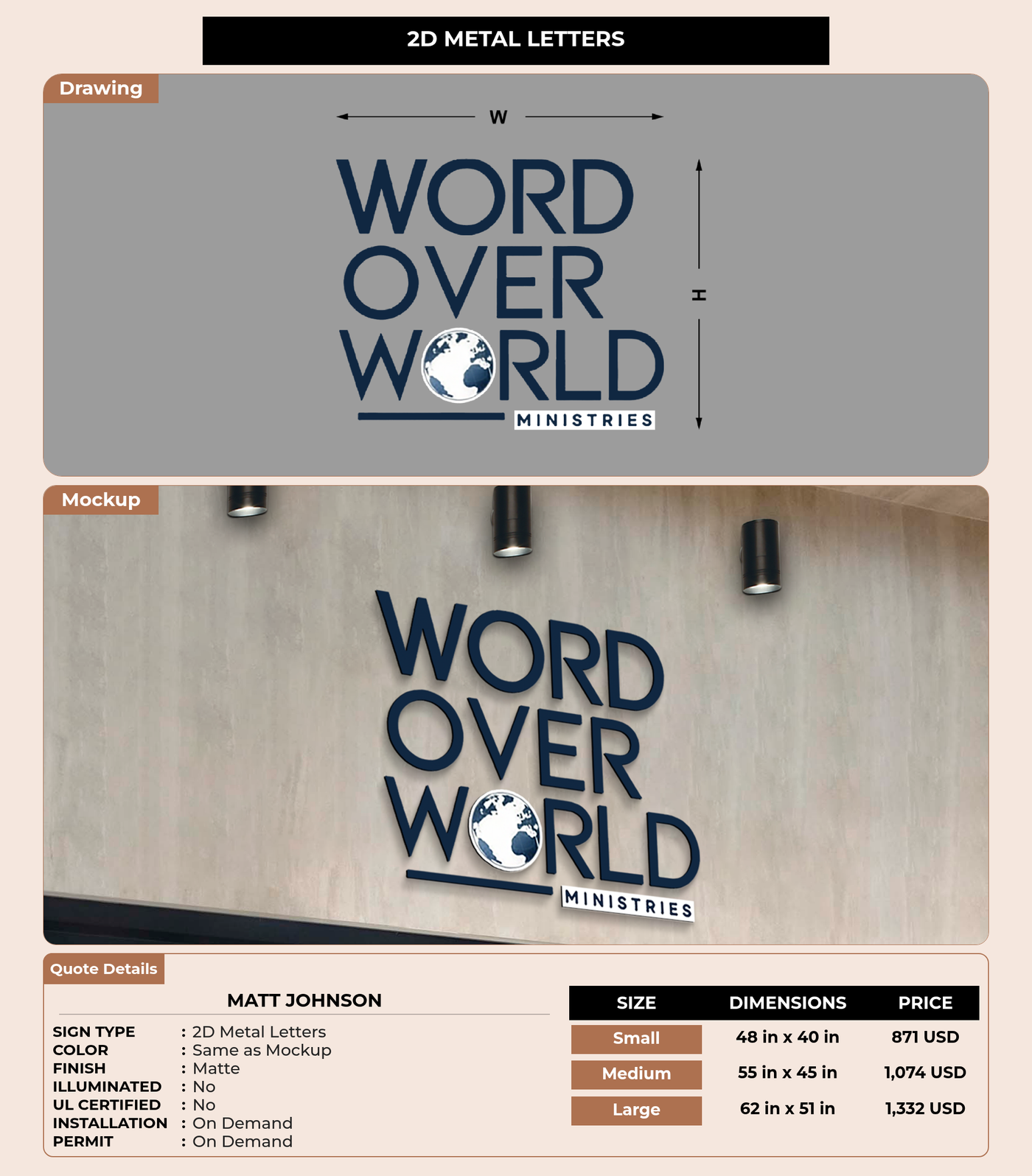 CUSTOM MOCKUP SIGN FOR Matt Johnson