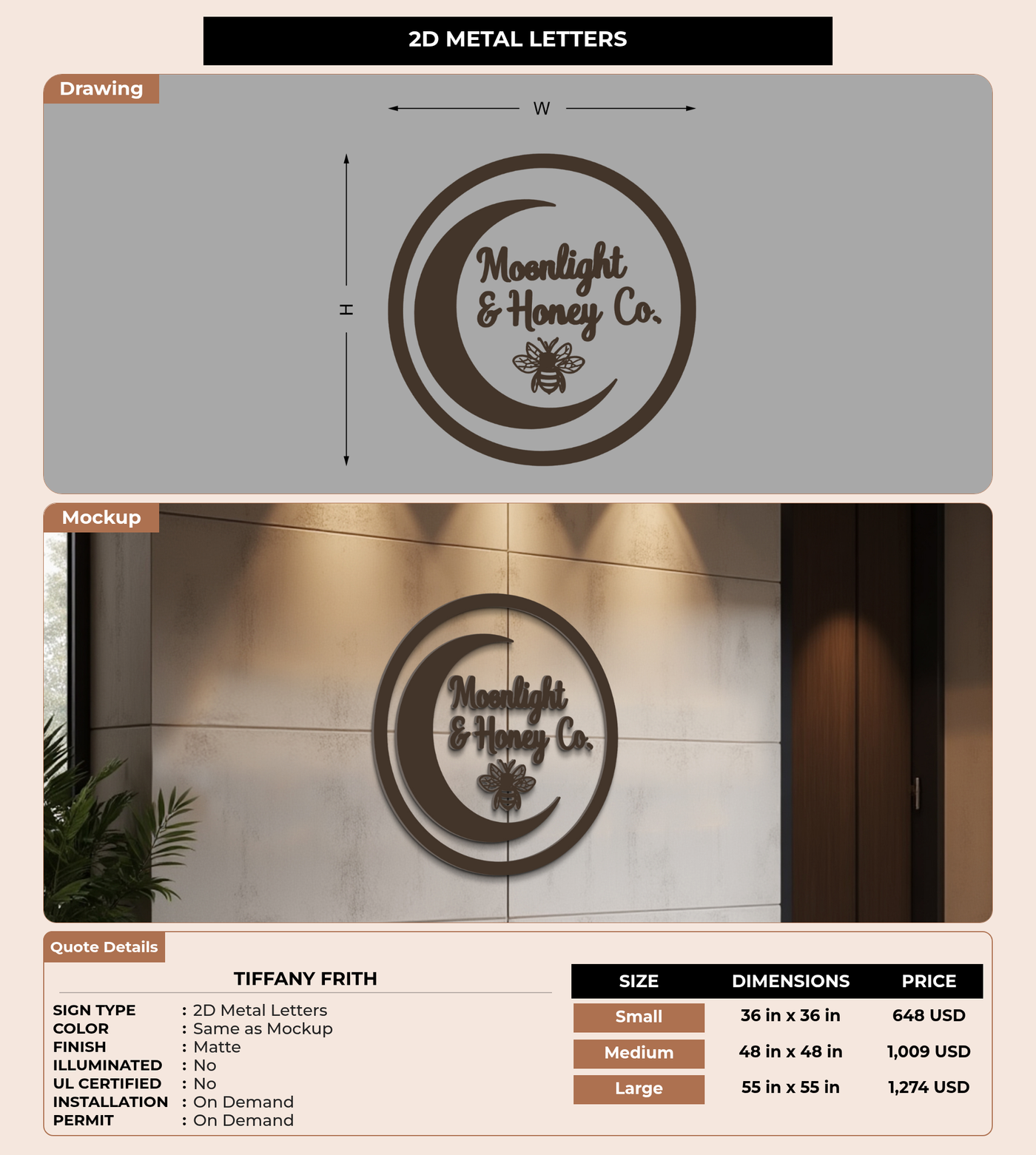 CUSTOM MOCKUP SIGN FOR tiffany frith