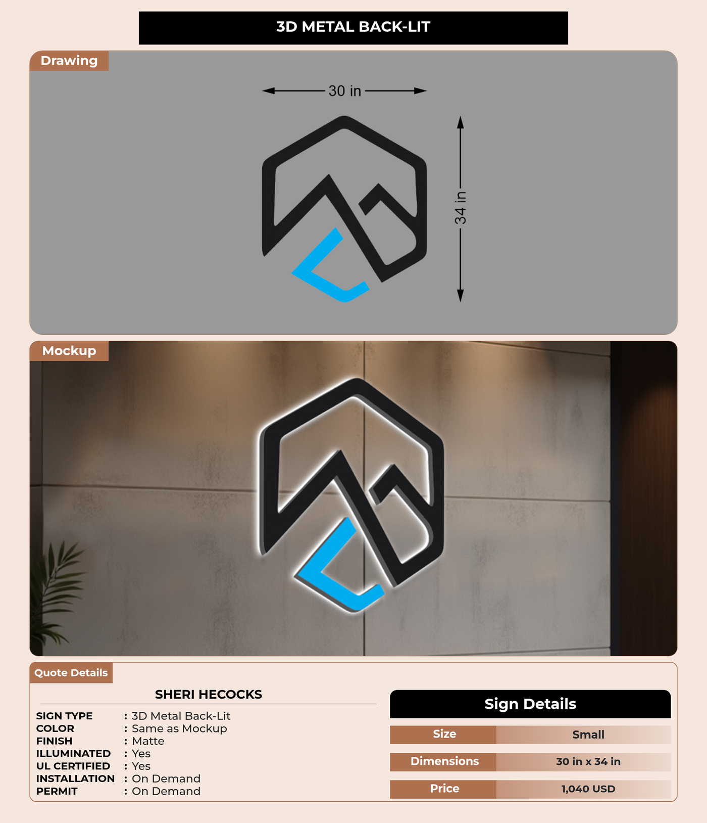 CUSTOM MOCKUP SIGN FOR Sheri Hecocks