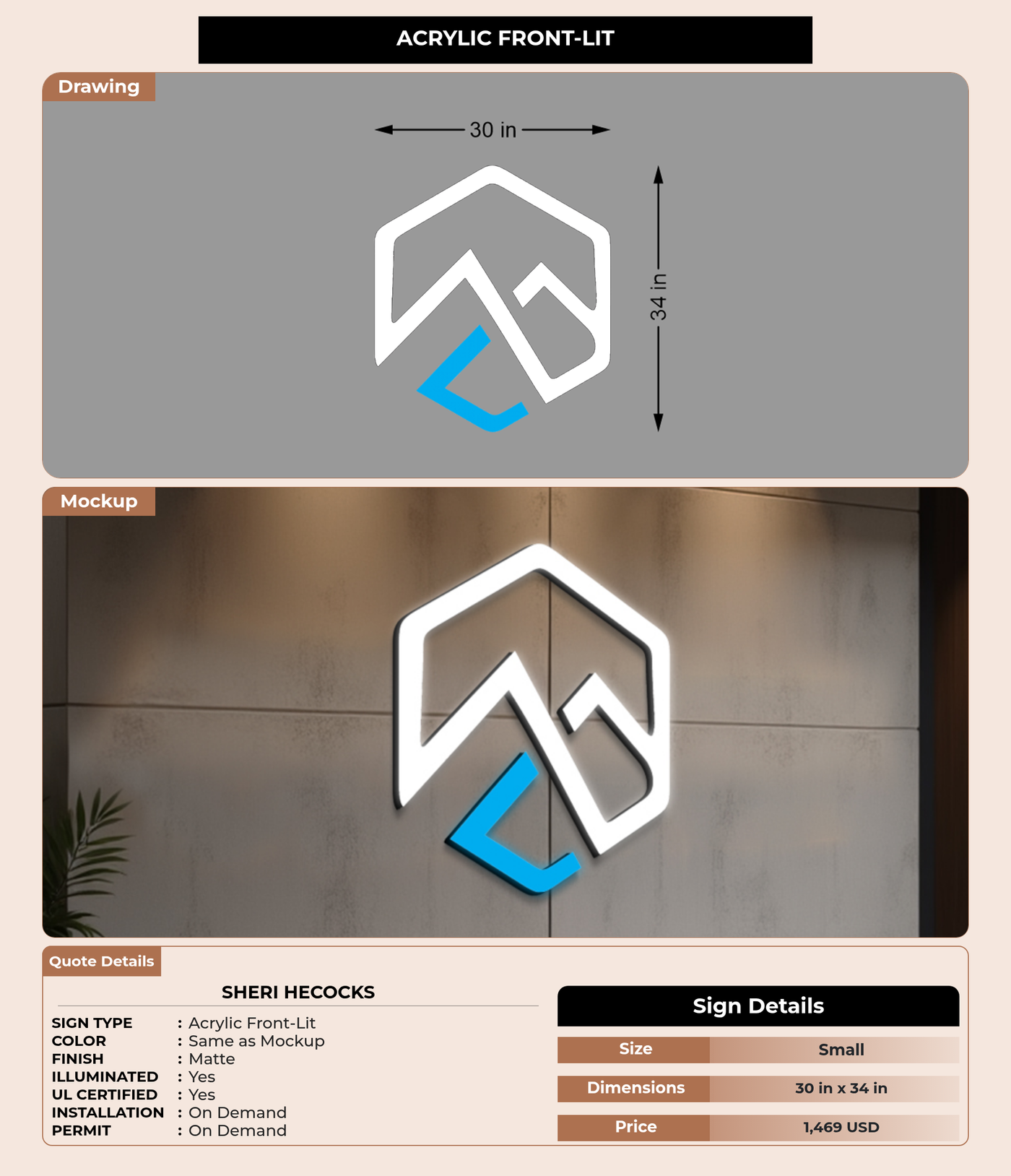 CUSTOM MOCKUP SIGN FOR Sheri Hecocks