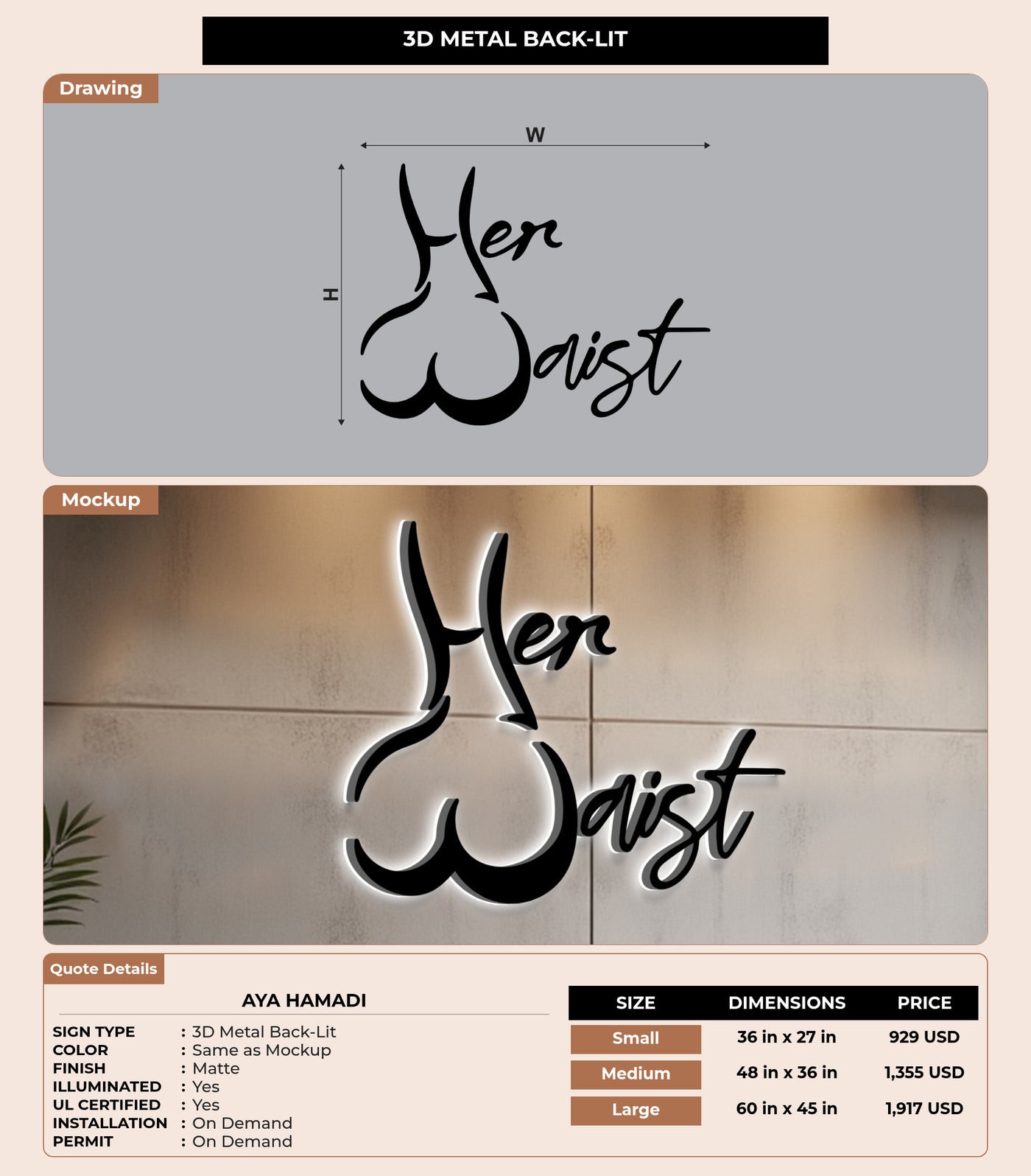 CUSTOM MOCKUP SIGN FOR Aya Hamadi