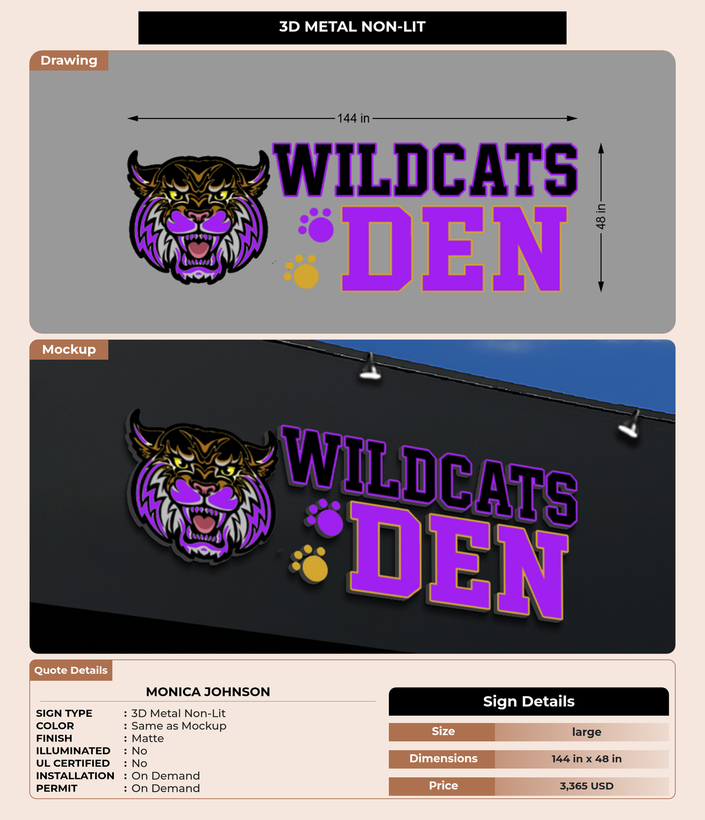 CUSTOM MOCKUP SIGN FOR Monica Johnson