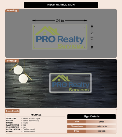 CUSTOM MOCKUP SIGN FOR Michael