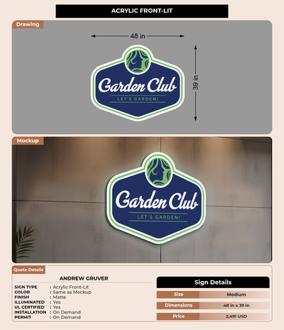 CUSTOM MOCKUP SIGN FOR Andrew Gruver