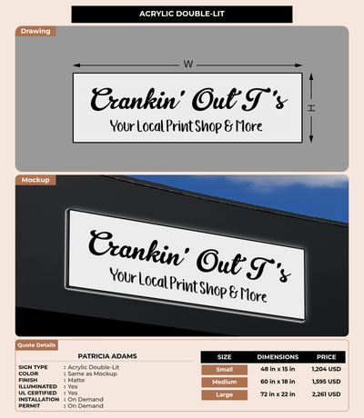 CUSTOM MOCKUP SIGN FOR Patricia Adams