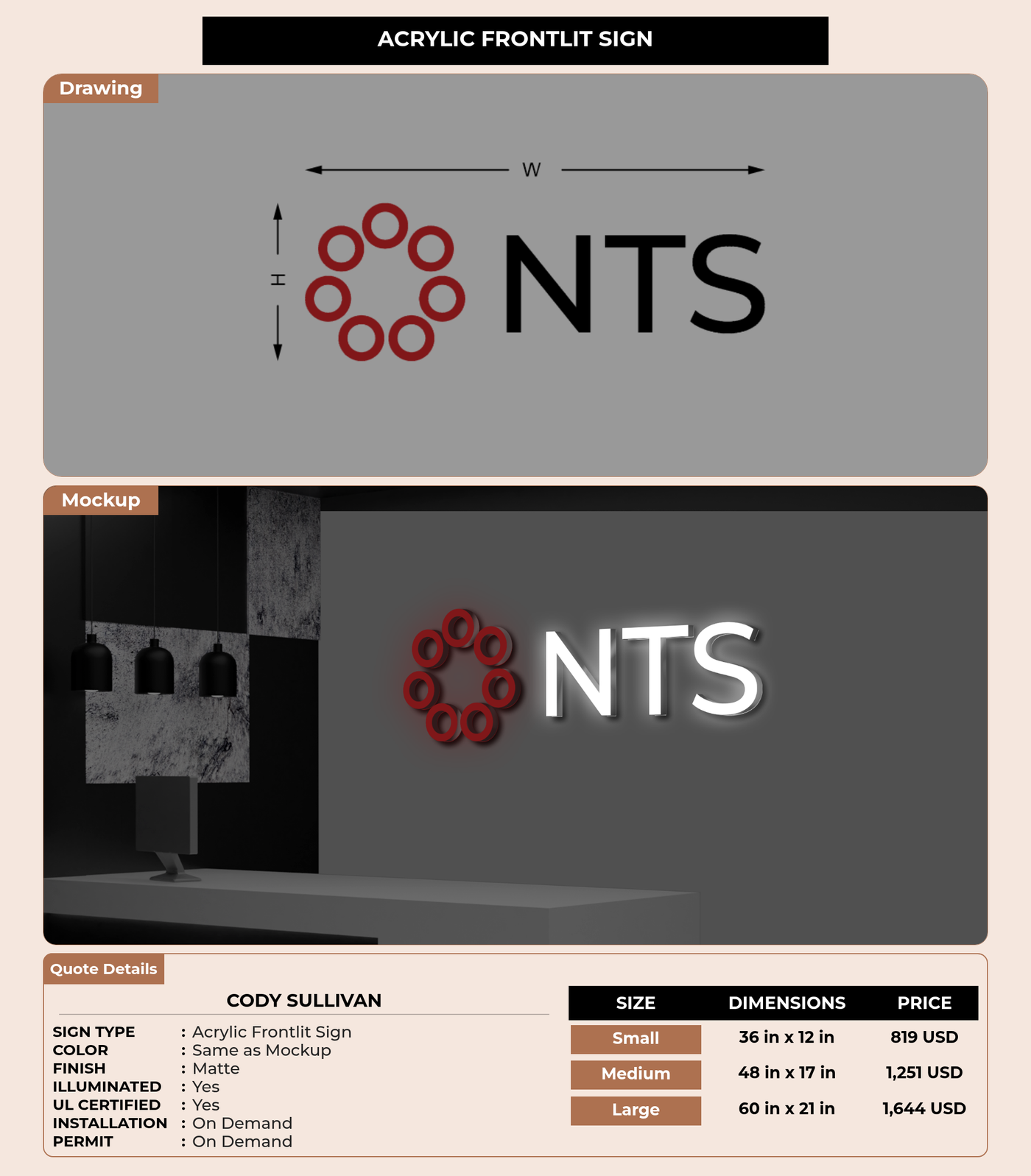 CUSTOM MOCKUP SIGN FOR Cody Sullivan