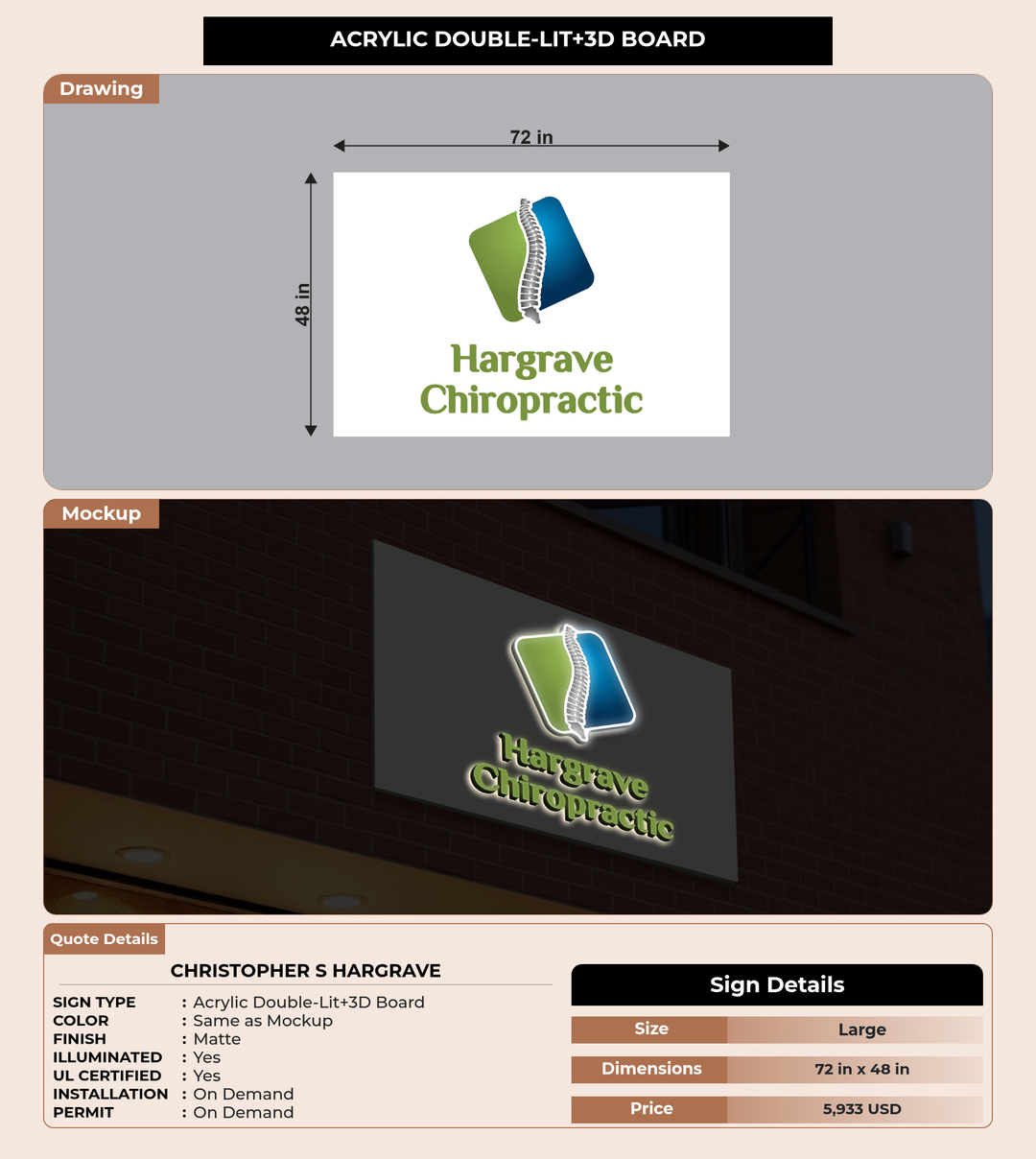 CUSTOM MOCKUP SIGN FOR Christopher S Hargrave