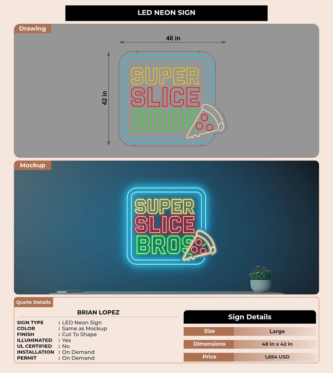 CUSTOM MOCKUP SIGN FOR BRIAN LOPEZ
