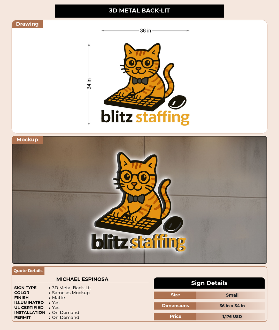 CUSTOM MOCKUP SIGN FOR Michael Espinosa
