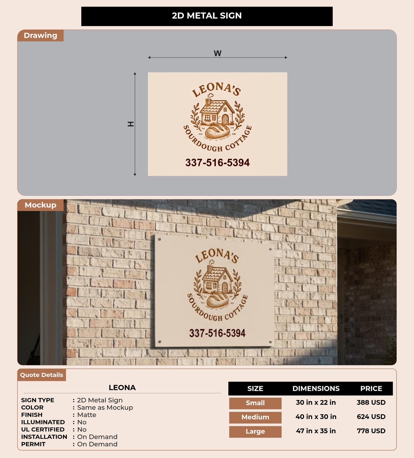 CUSTOM MOCKUP SIGN FOR Leona