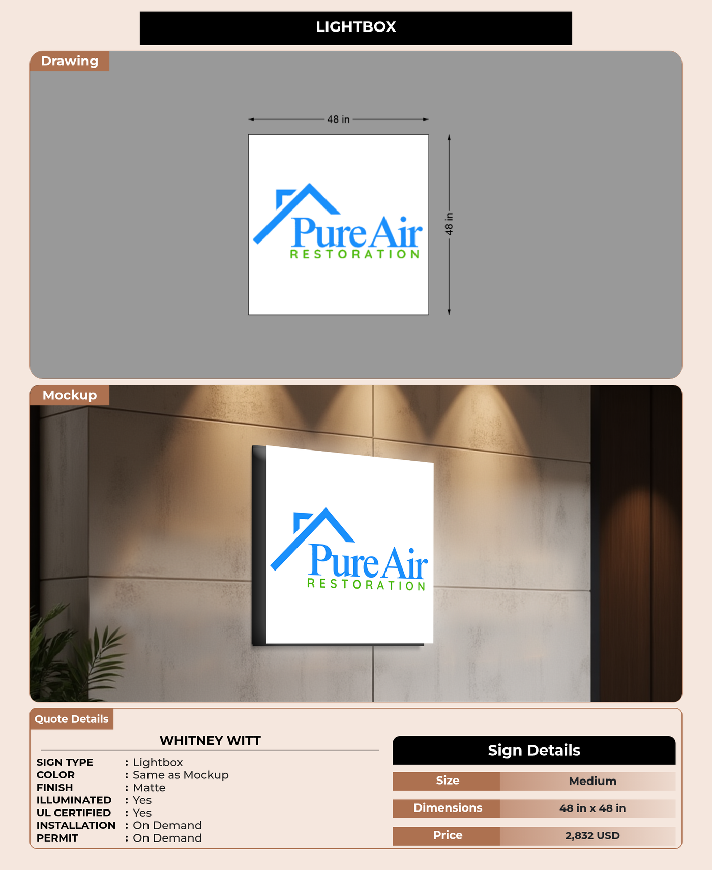 CUSTOM MOCKUP SIGN FOR Whitney Witt